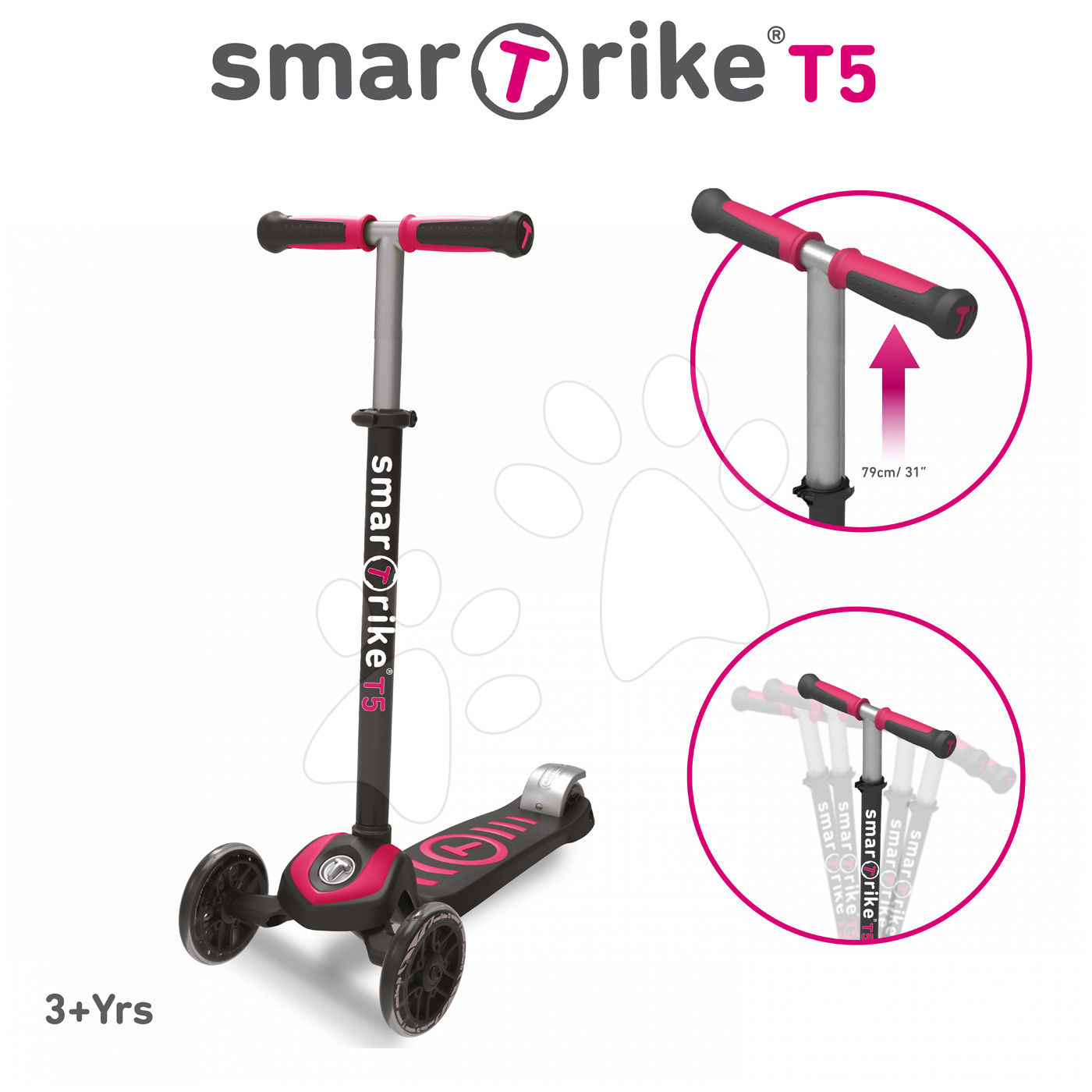 E-shop smarTrike detská kolobežka T5 2010100 čierno-cyklámenová