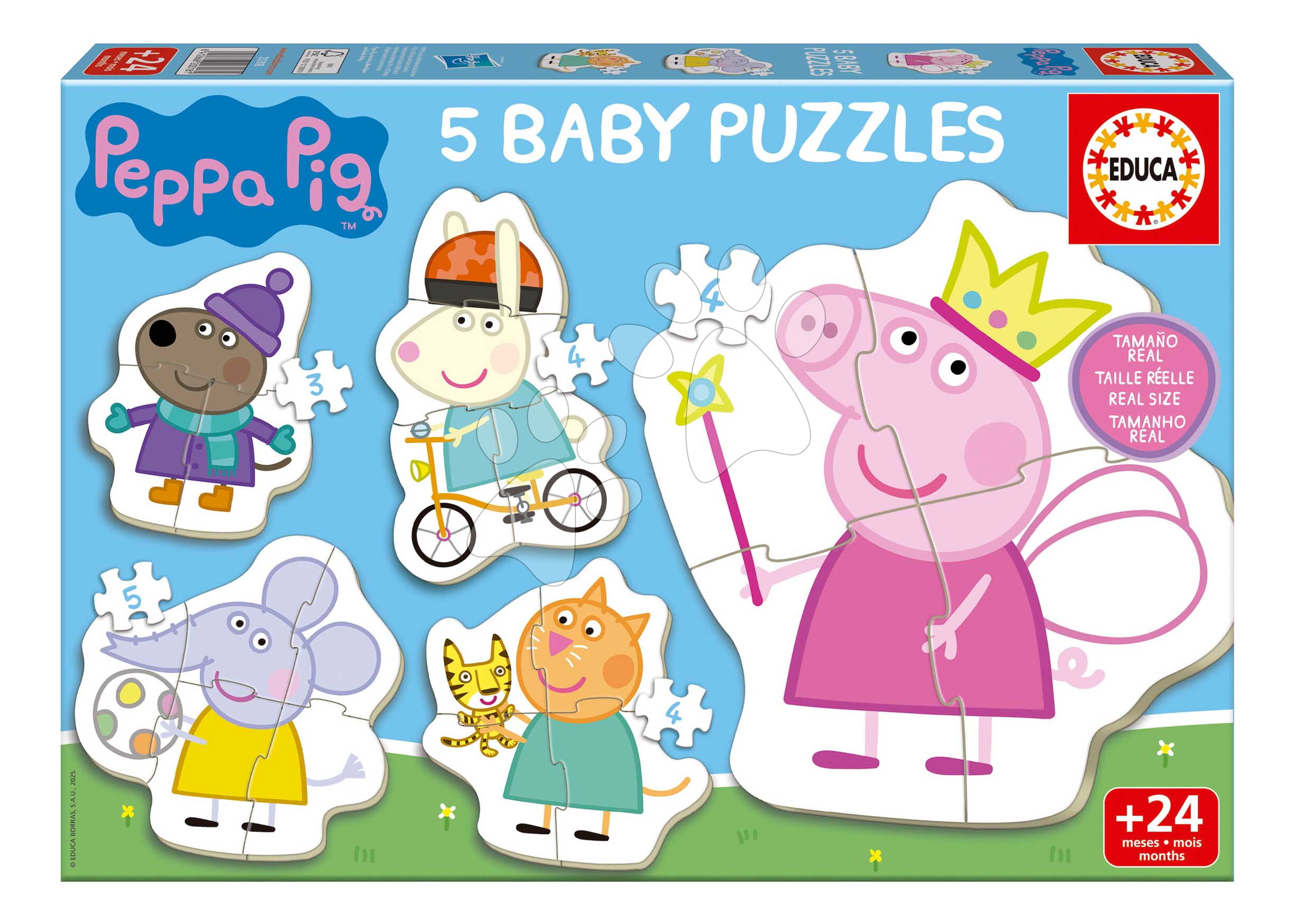 Puzzle legkisebbeknek Peppa Pig Baby Educa progresszív 3-4-4-4-5 darabos 24 hó-tól