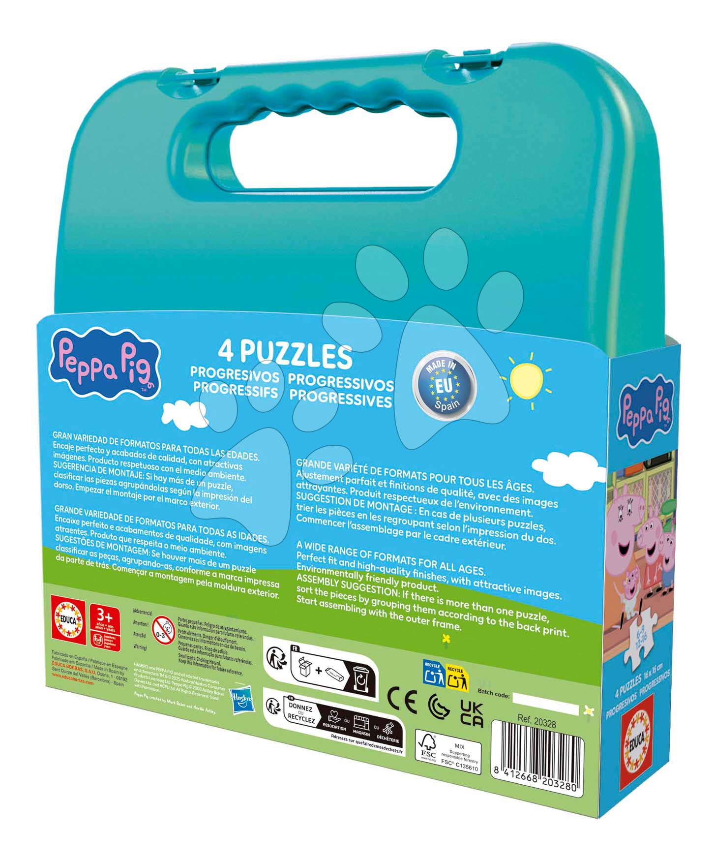 Progressive Puzzle Set (6-9-12-16 pieces) in a Suitcase – Peppa