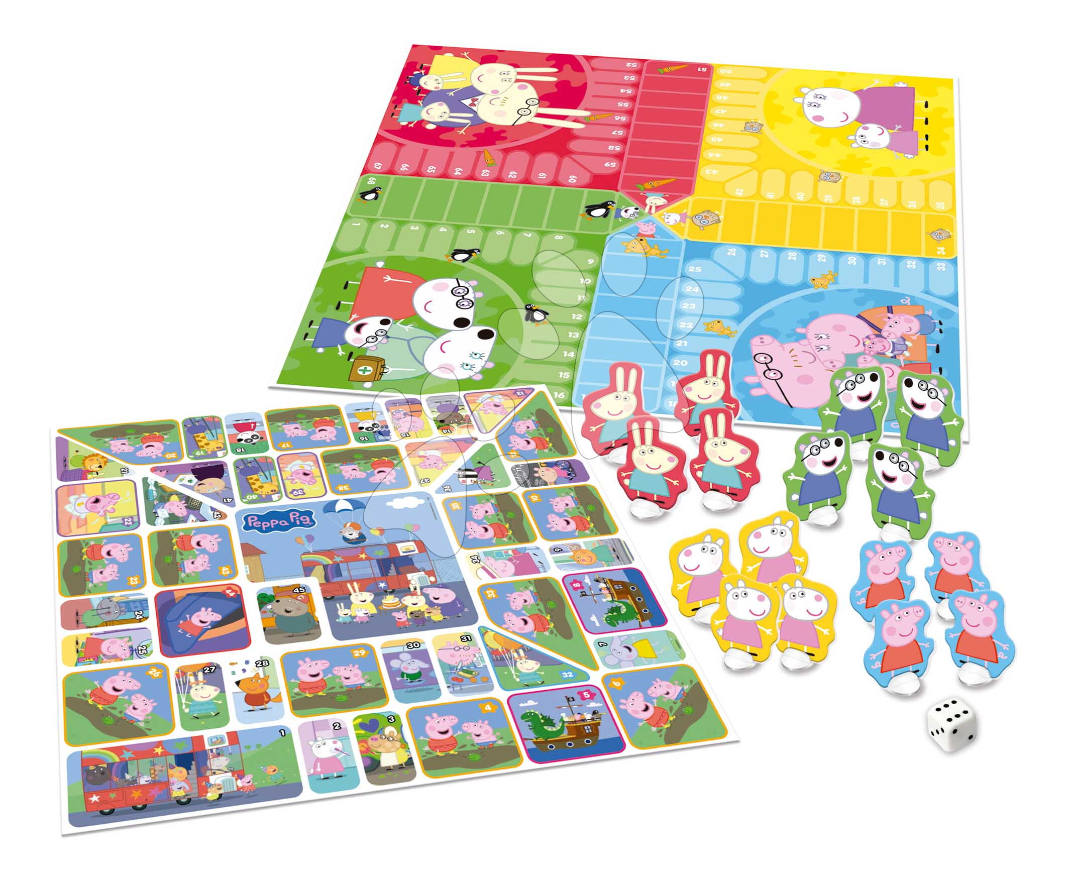 Spoločenská hra Peppa Pig Parchesi & Goose Educa pre 2-4 hráčov v španielčine angličtine francúzštine a portugalčine