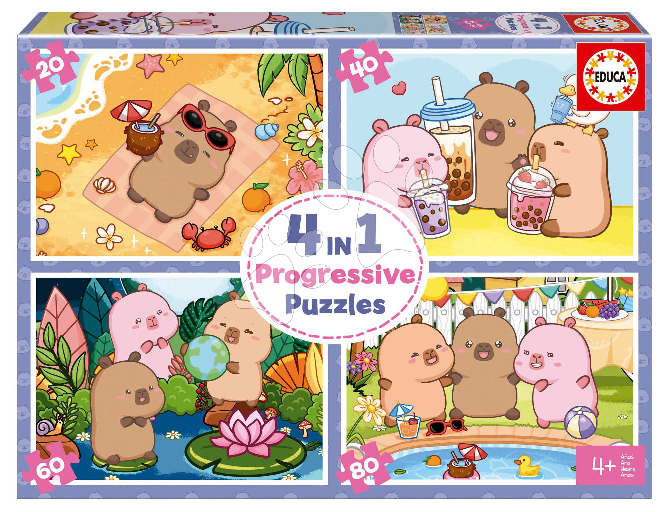 Puzzle CapyFun Educa progresszív 20-40-60-80 darabos 4 évtől
