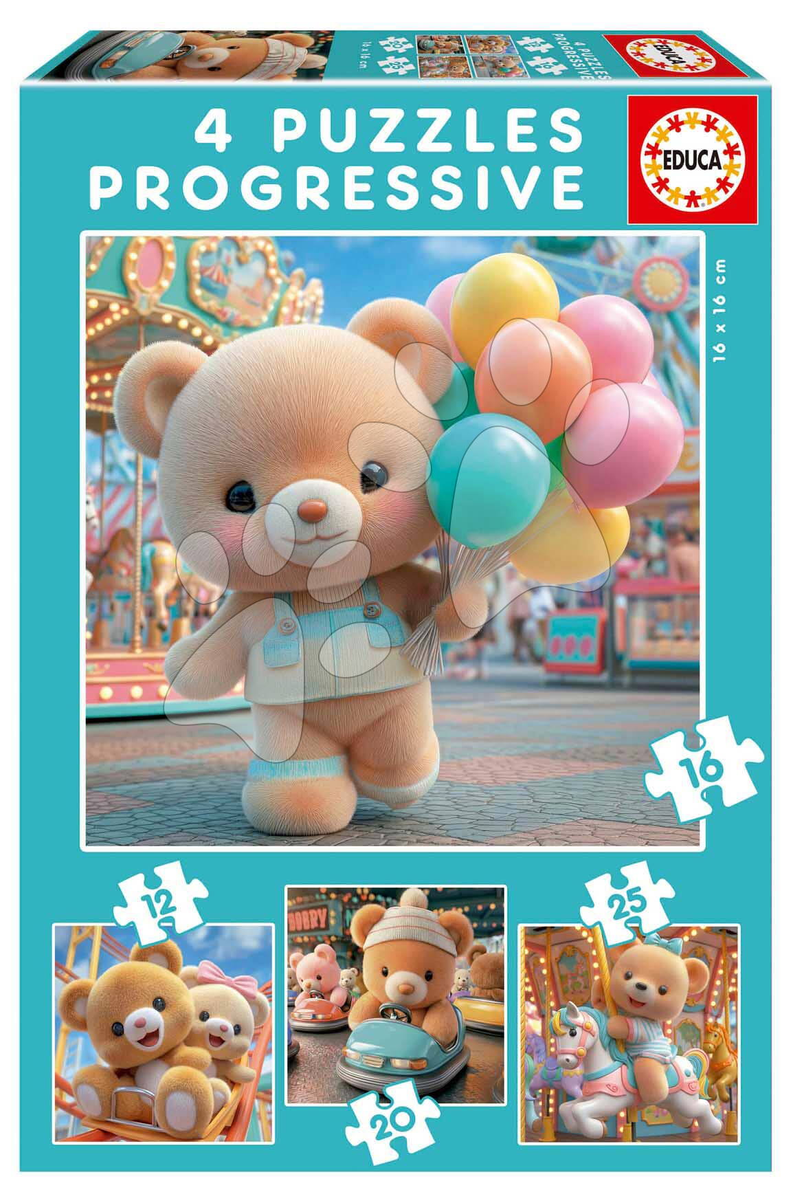 Puzzle Teddy Bears in Park Educa progresszív 12-16-20-25 darabos