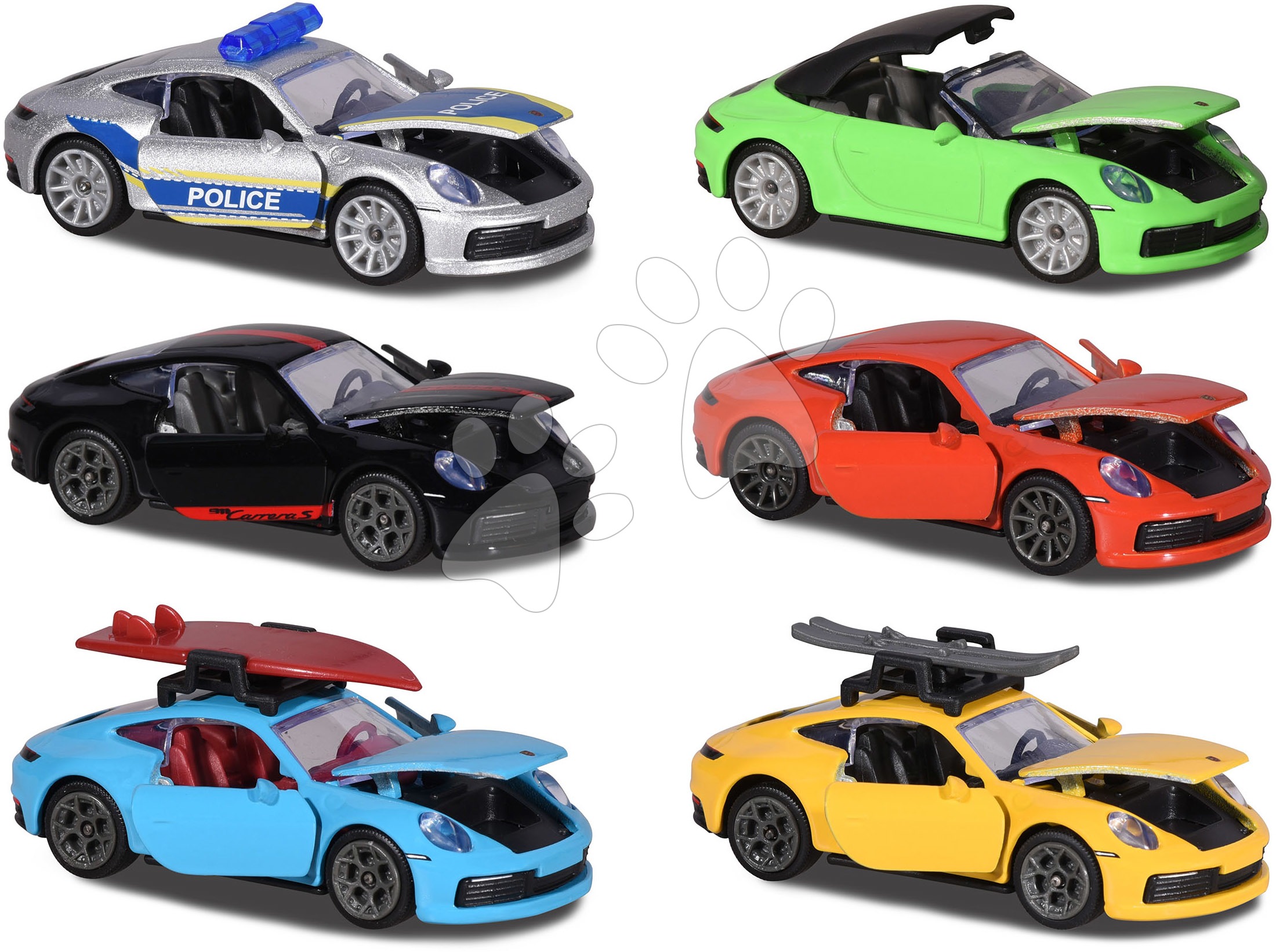 Kisautó Porsche gyűjtődobozzal 911 Carrera S Deluxe Majorette fémből nyitható gumikerekek 7,5 cm hosszú 6 fajta Kisautó Porsche gyűjtődobozzal 911 Carrera S Deluxe Majorette fémből nyitható gumikerekek 7,5 cm hosszú 6 fajta