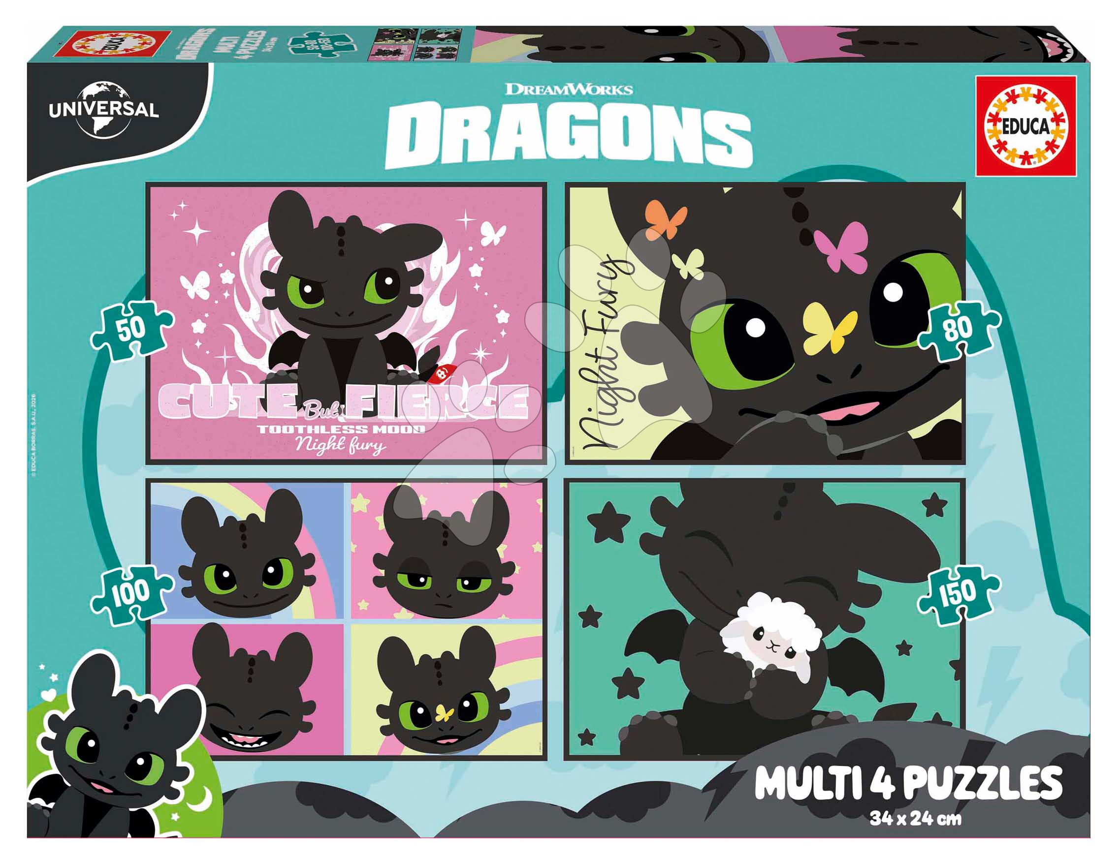 Puzzle Multi 4 How to train your dragon Educa 50-80-100-150 darabos 5 évtől