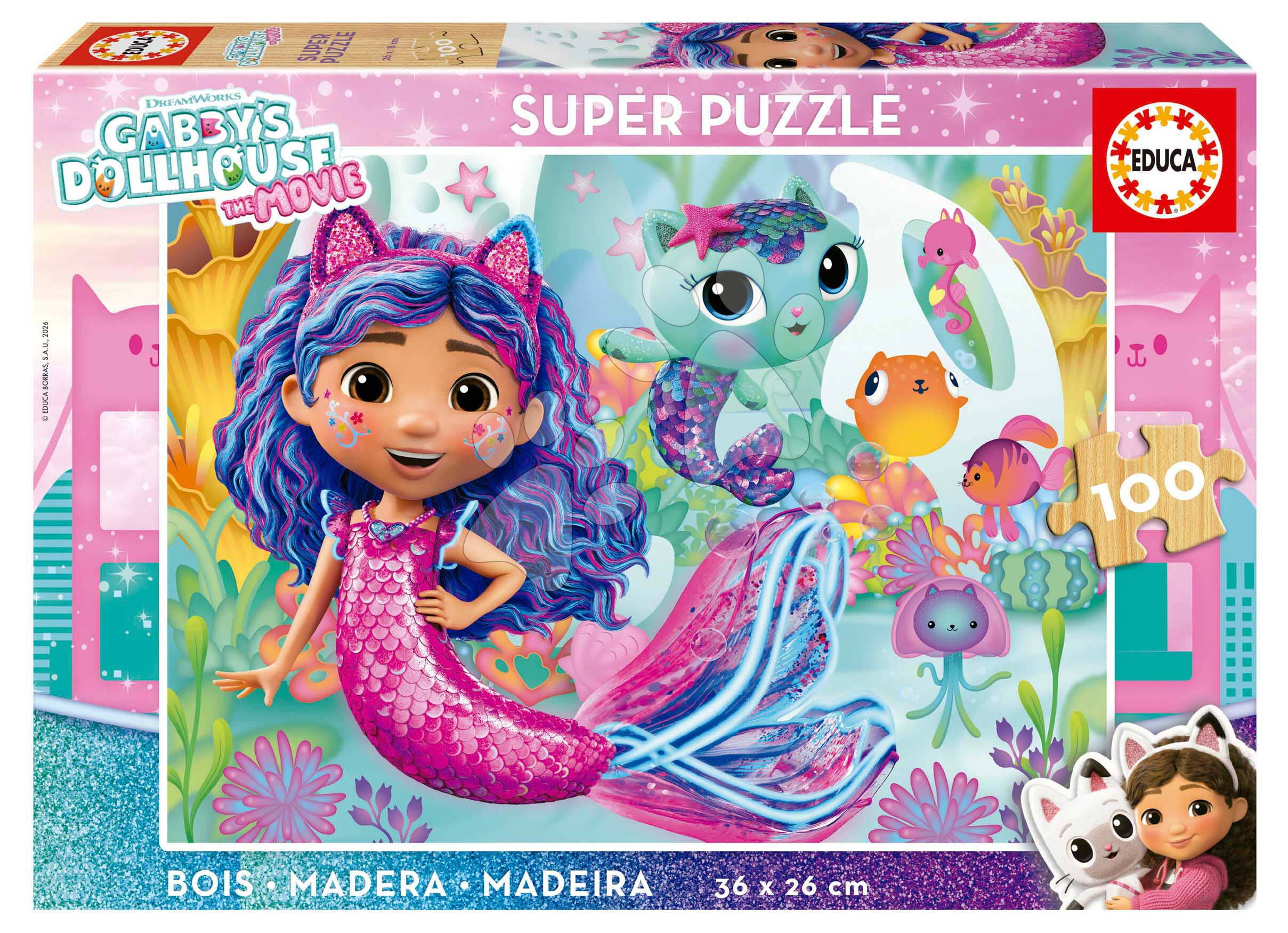Fa puzzle Gabby´s Dollhouse Educa 100 darabos 6 évtől