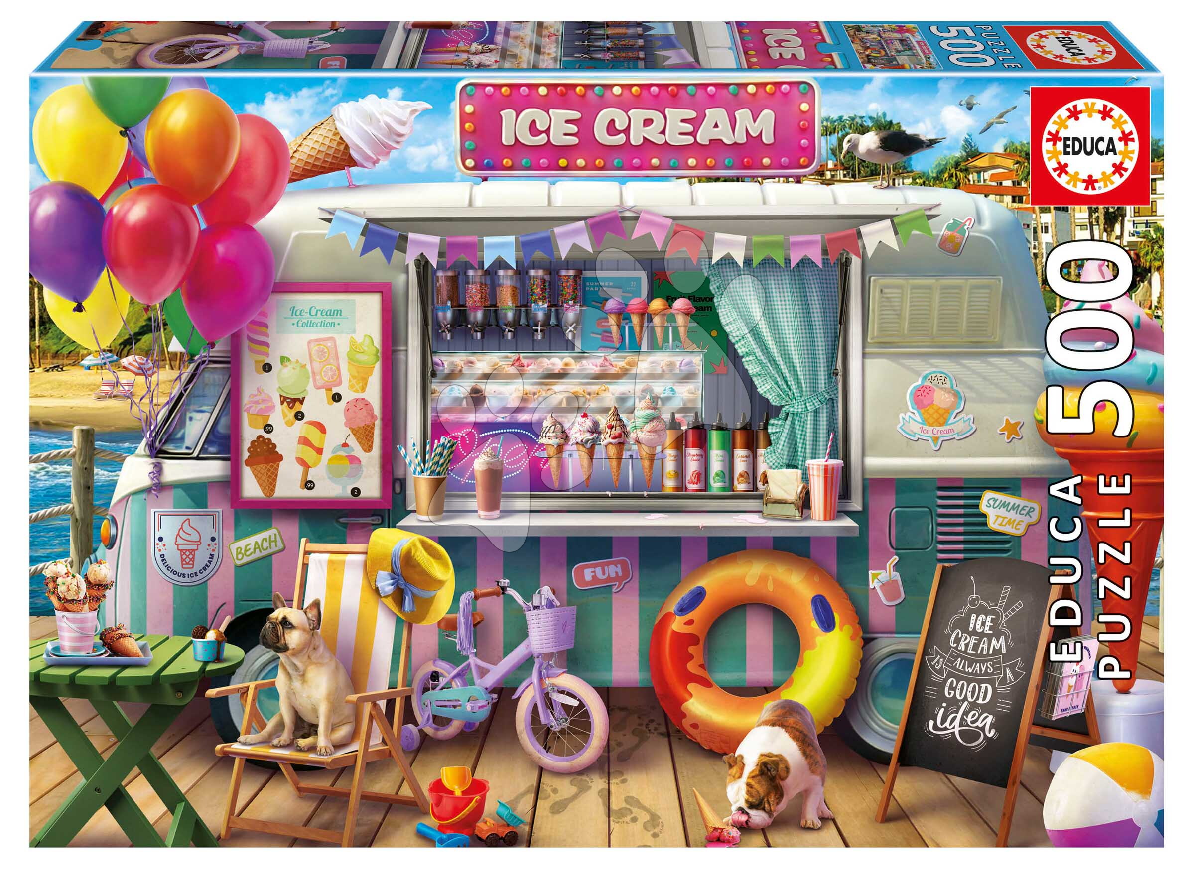 Puzzle Ice Cream Van Educa 500 darabos és Fix ragasztó