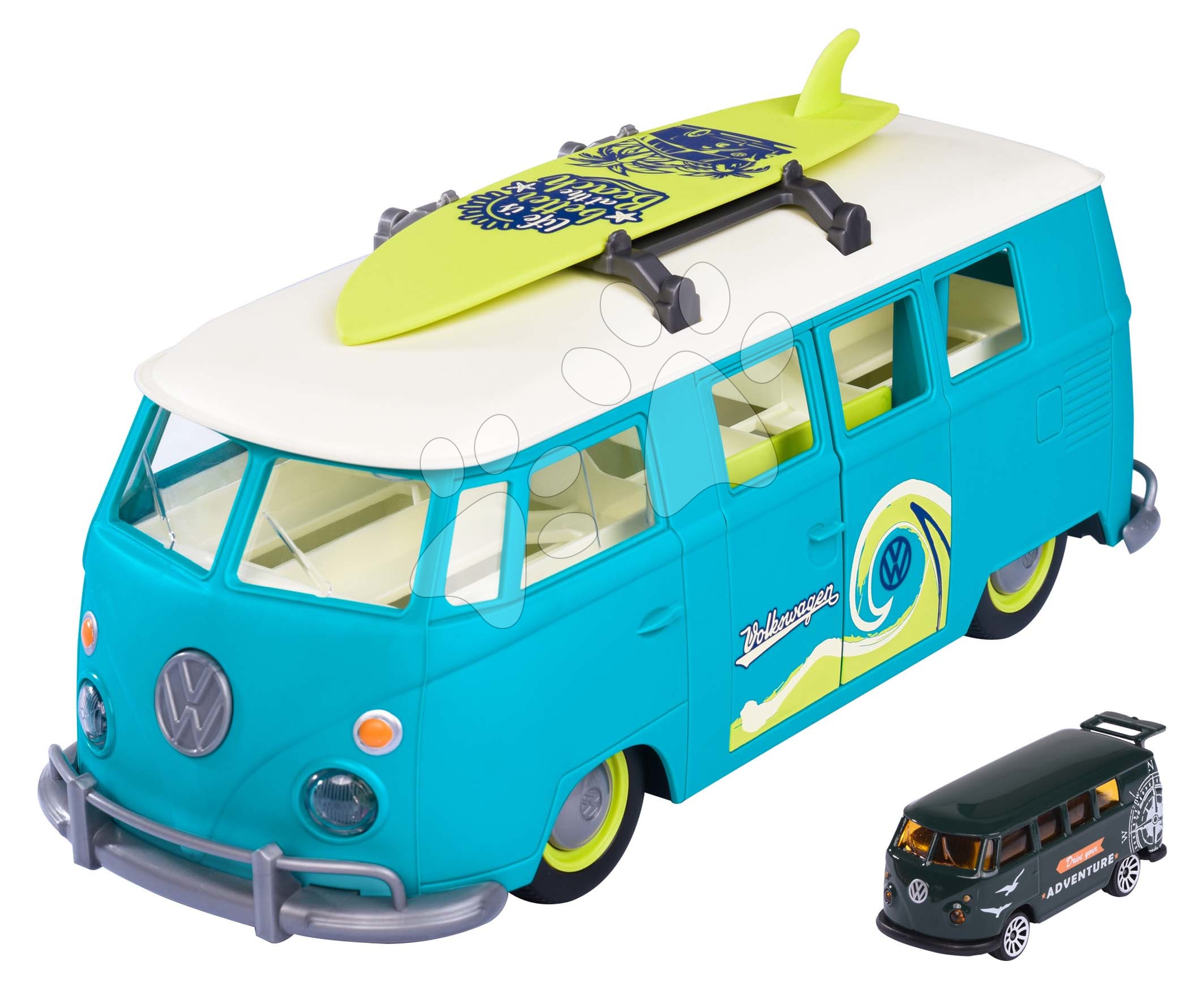 E-shop Autíčko karavan VW The Originals T1 Majorette so svetlom a 1 zberateľským autíčkom dĺžka 32,5 cm