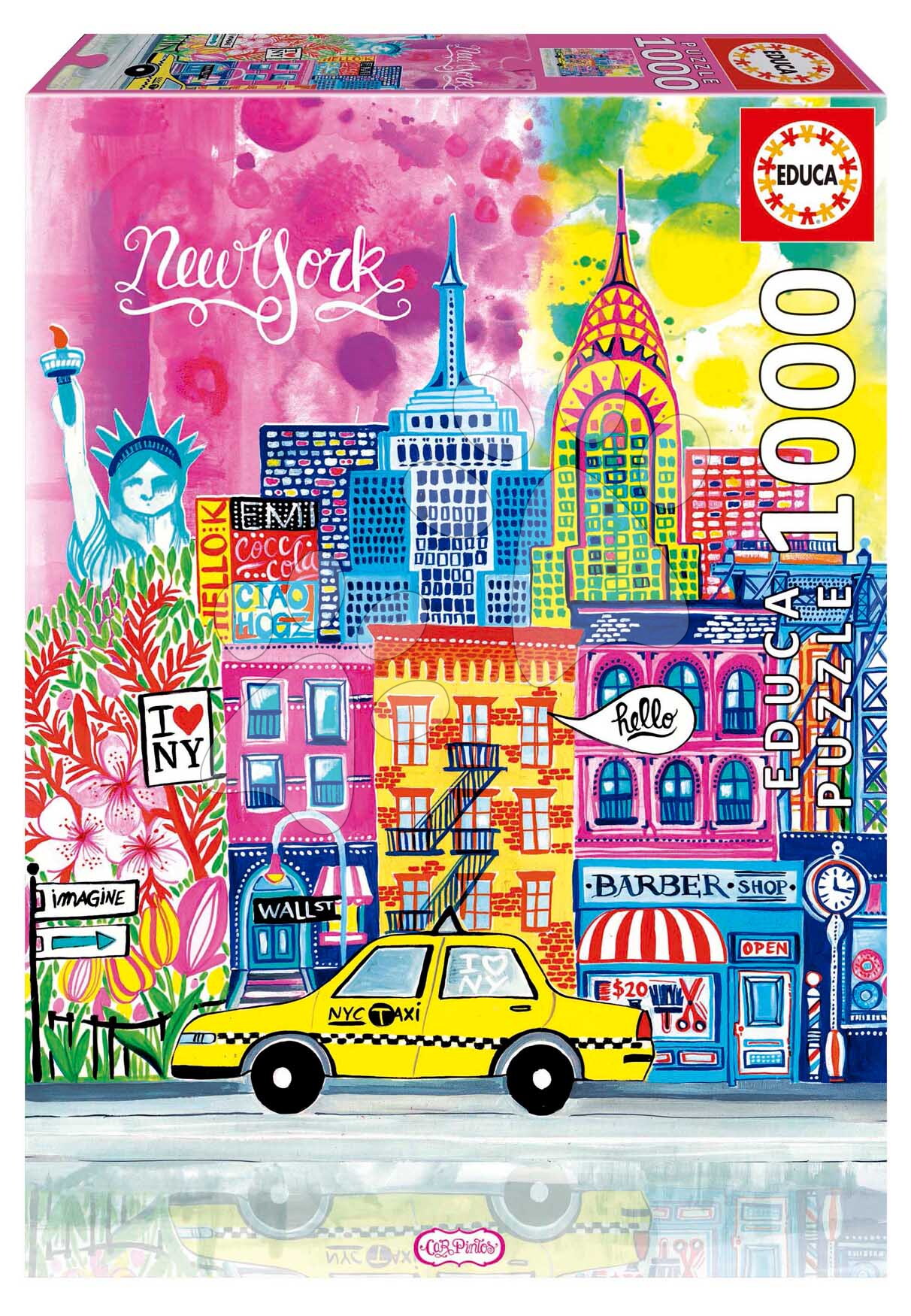 Puzzle New York By Car Pintos Educa 1000 darabos és Fix ragasztó
