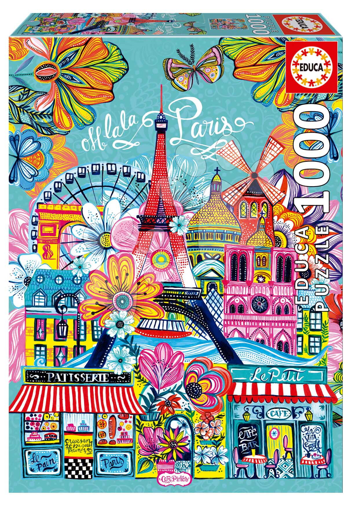 Puzzle Paris By Car Pintos Educa 1000 darabos és Fix ragasztó