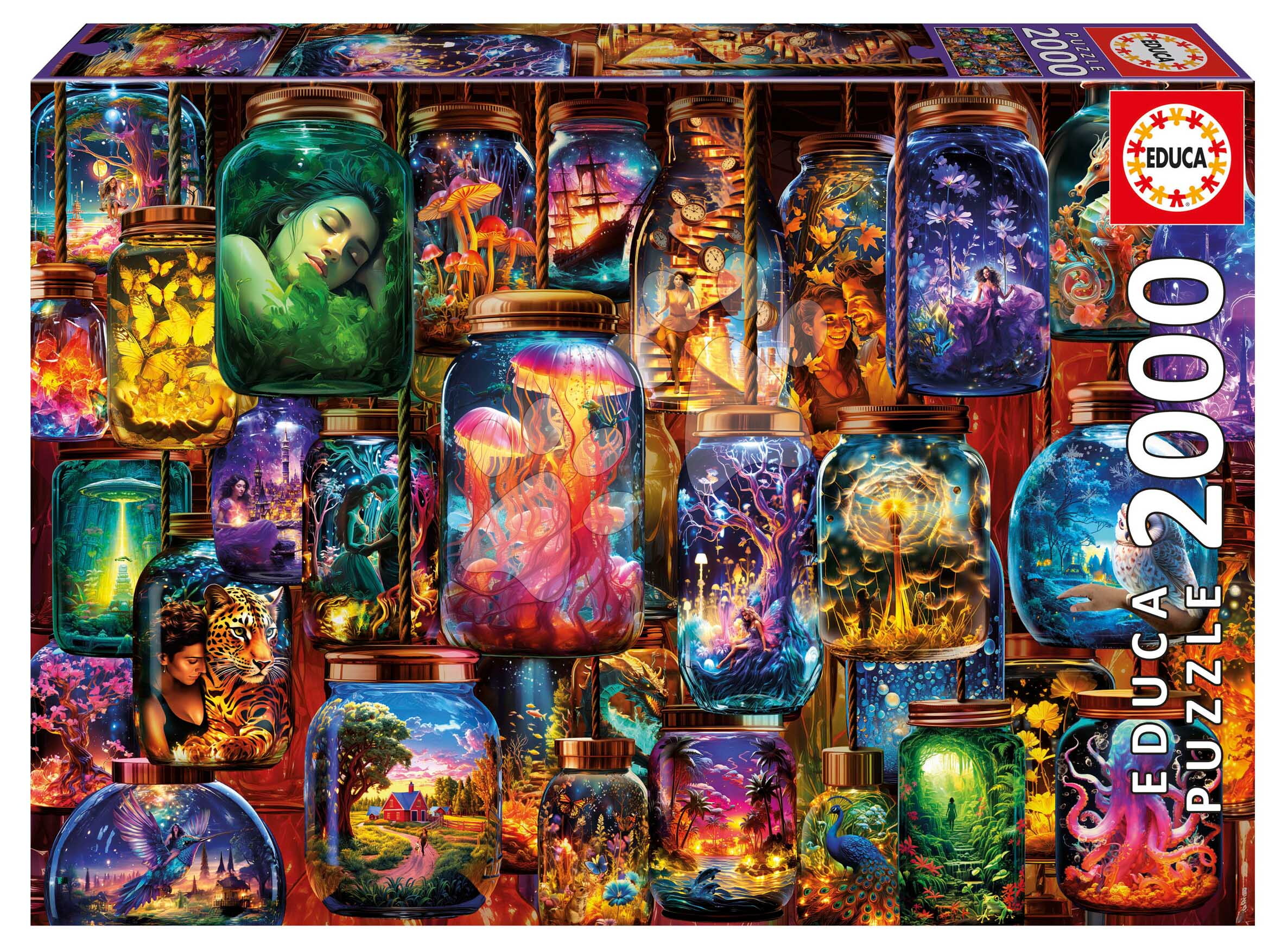 Puzzle Dreams in Jars Educa 2000 darabos és Fix ragasztó