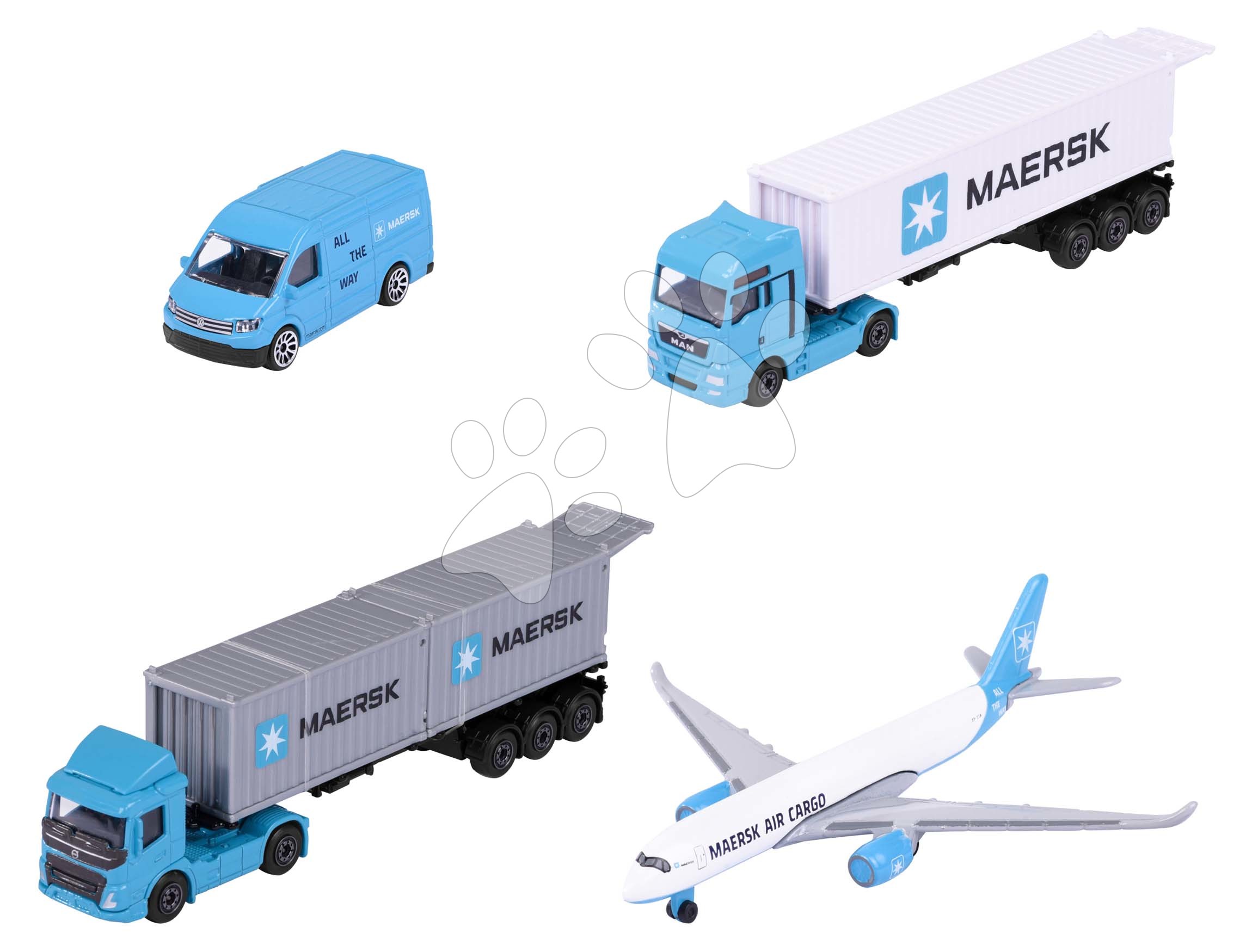 E-shop Autíčko prepravné MAERSK Transport Vehicles Majorette kovové 17 cm dĺžka 3 druhy