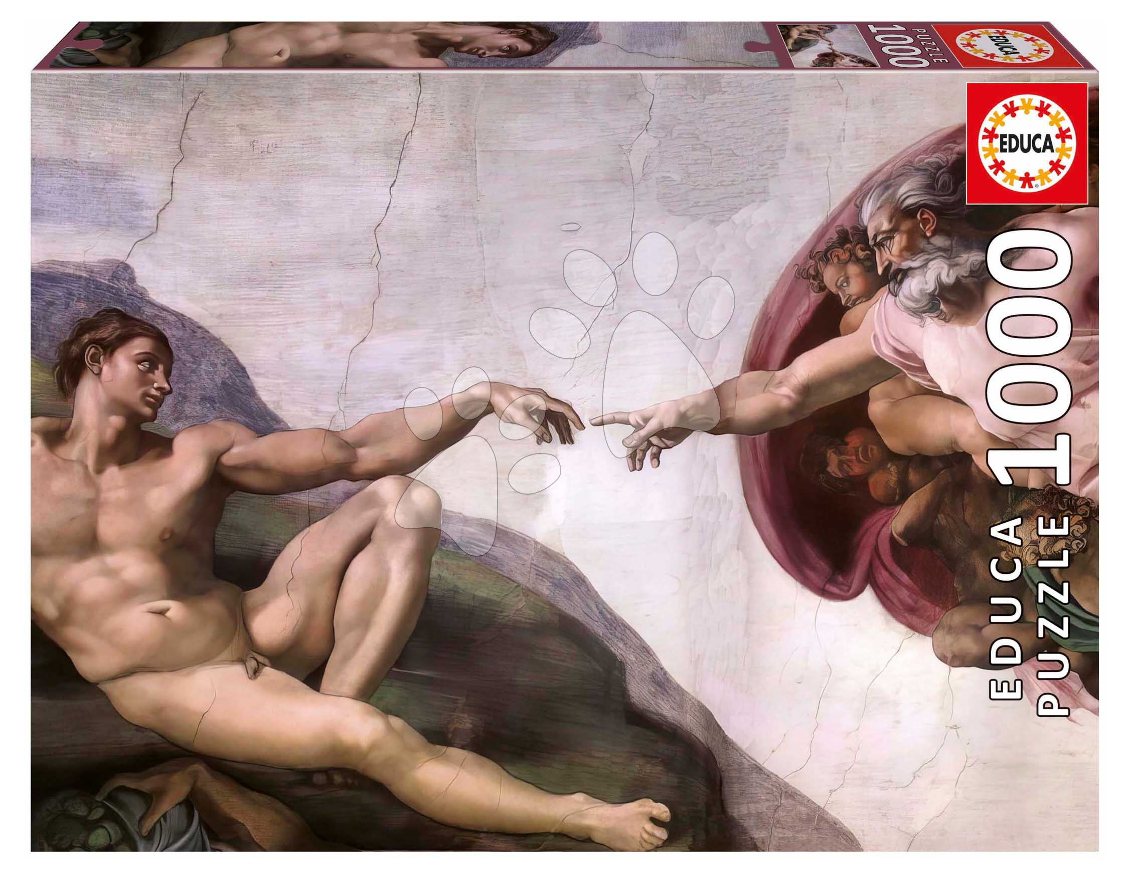 Puzzle The Creation of Adam Michelangelo Educa 1000 darabos és Fix ragasztó