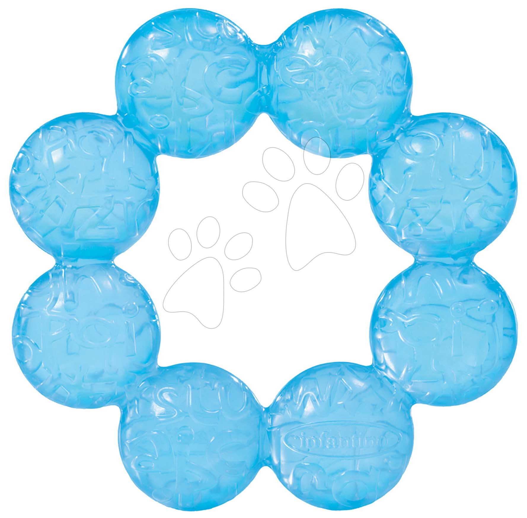 Chladiace hryzátko Water Teether Aqua Infantino vhodné do chladničky modré od 0 mes
