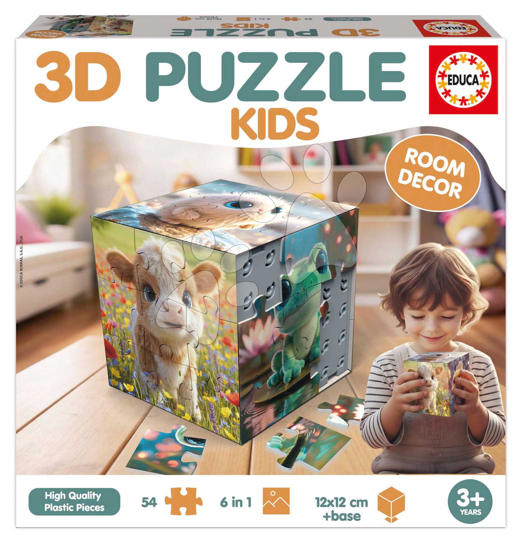 Puzzle Animals 3D Puzzle Kids Educa 54 darabos 6 képpel