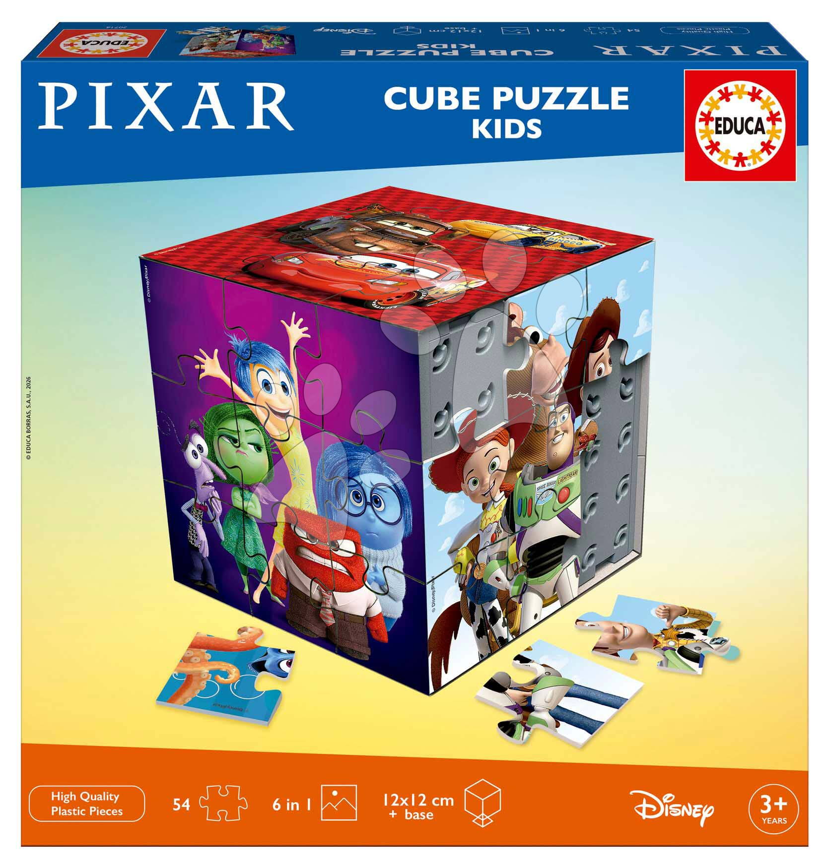 Puzzle Disney Pixar 3D Puzzle Kids Educa 54 darabos 6 képpel