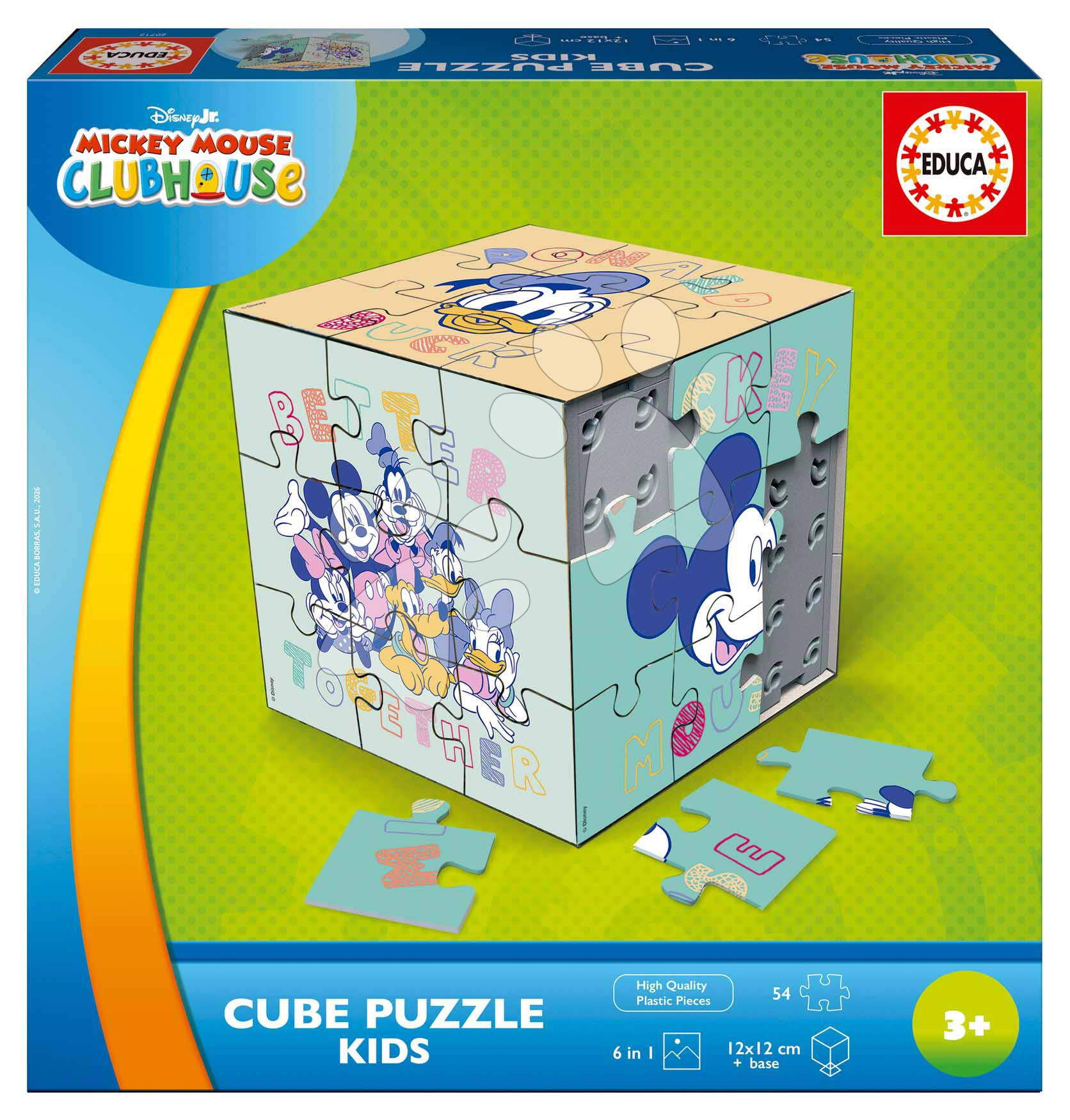 Puzzle Mickey 3D Puzzle Kids Educa 54 darabos 6 képpel