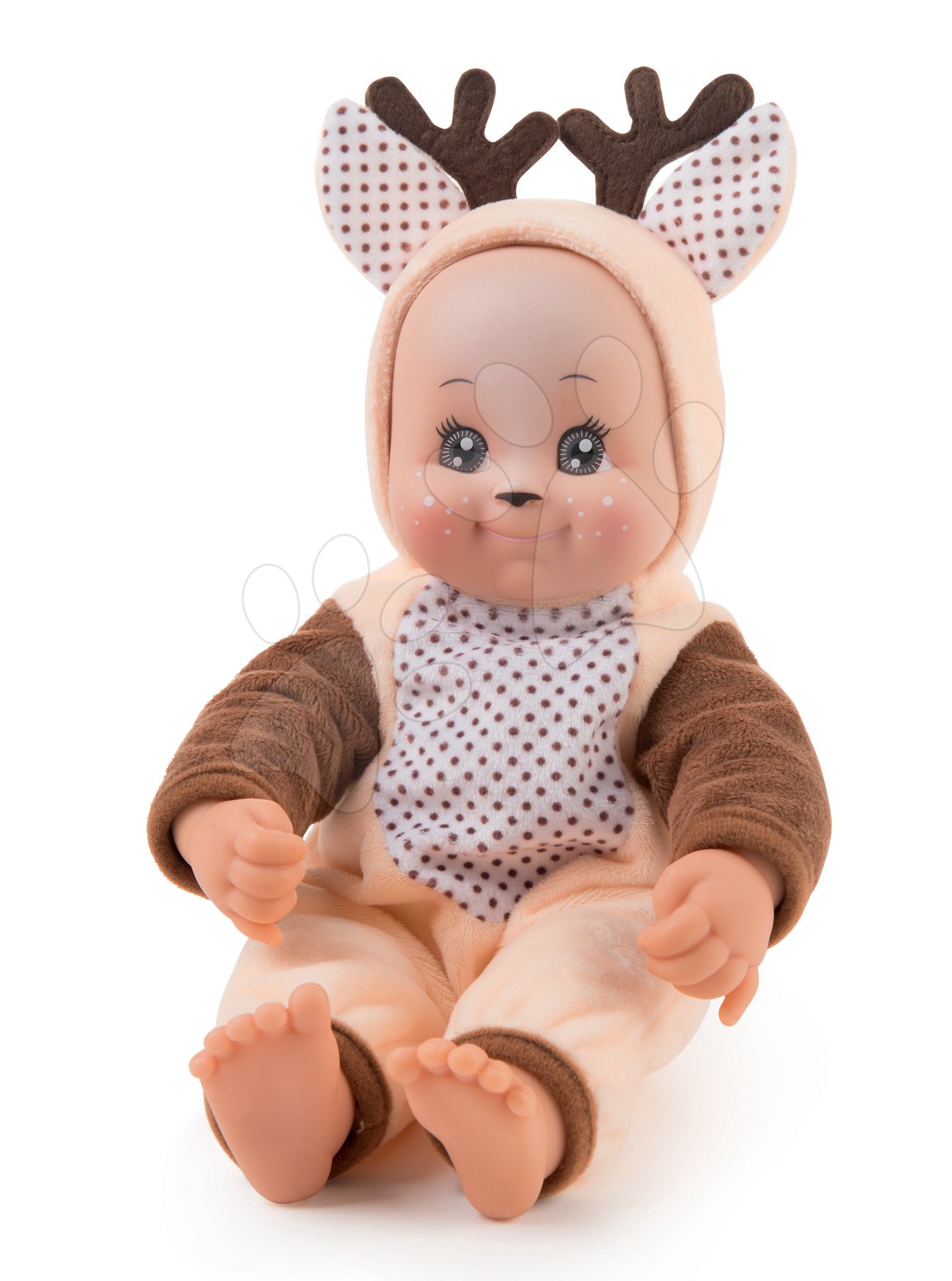 Bábiky od 9 mesiacov - Bábika v kostýme Srnček Animal Doll MiniKiss Smoby 27 cm so zvukom od 12 mes