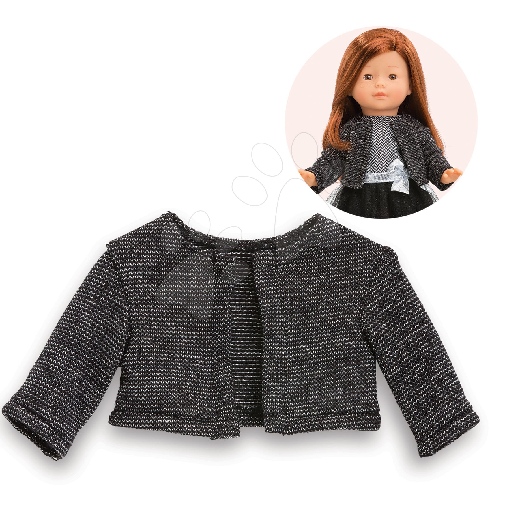 Szvetter Cardigan Black Ma Corolle 36 cm játékbabának 4 évtől