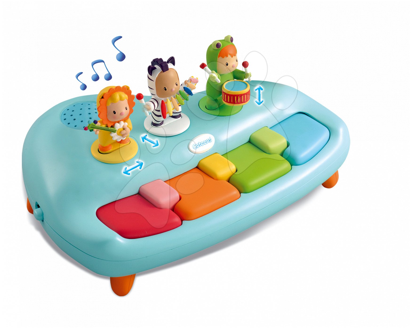 E-shop Smoby detské piano Cotoons s melódiami a figurkami 211087 modré