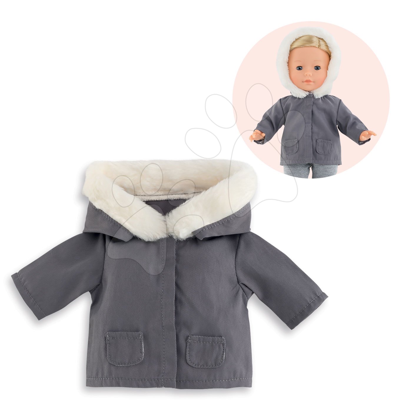 Kabátka Parka Grey Ma Corolle 36 cm játékbabának 4 évtől