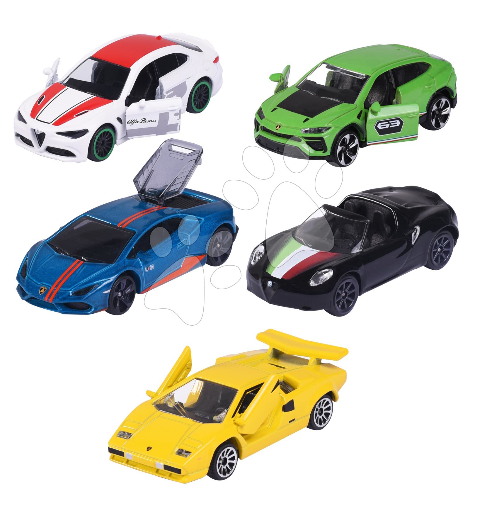 Játékautók Dream Cars Italy Giftpack Majorette fém 7,5 cm hosszú ajándékdobozban