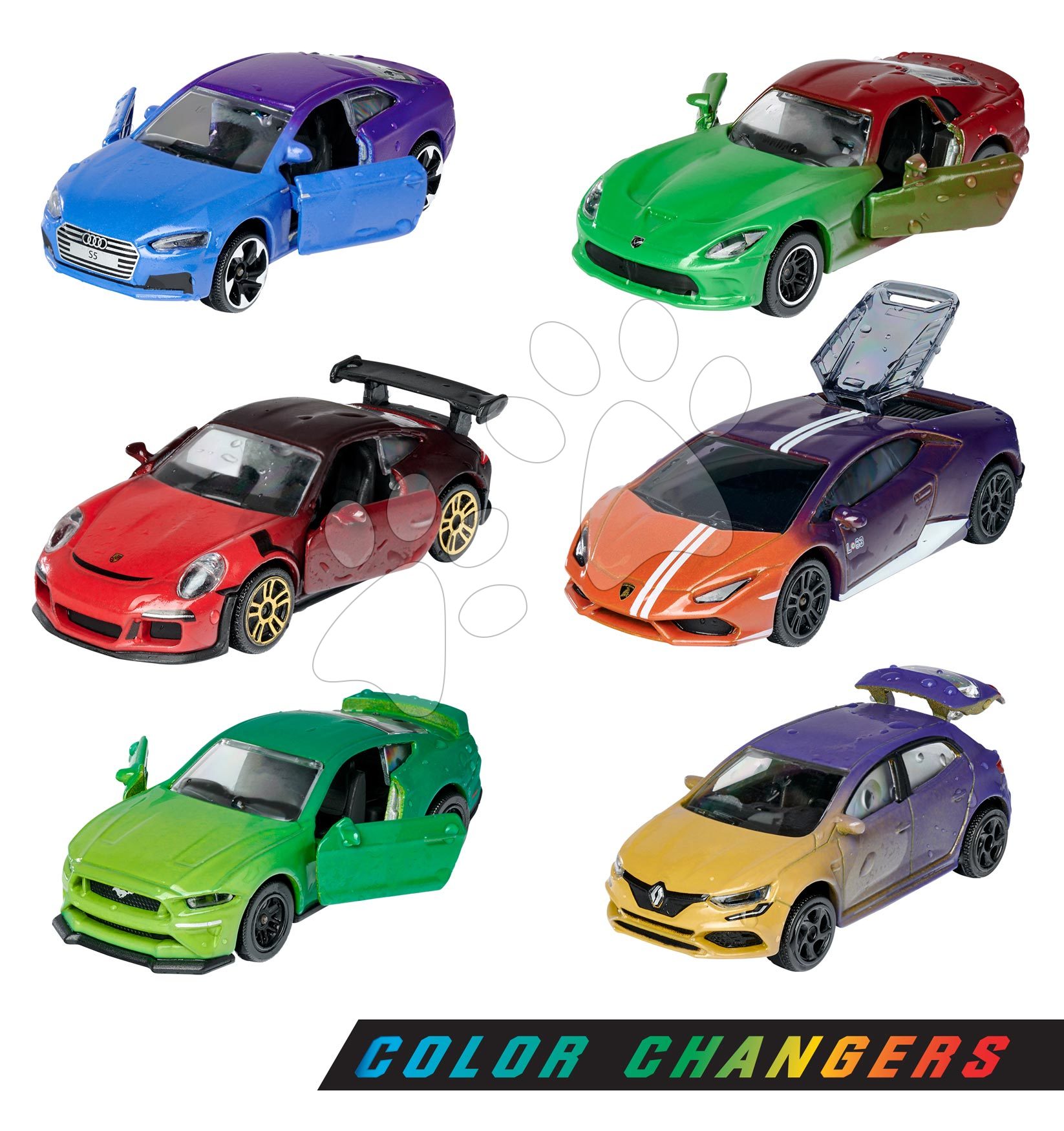 Autíčko měnící barvu se sběratelskou kartičkou Limited Edition 6 Majorette kovové otevíratelné 7,5 cm délka 6 různých druhů