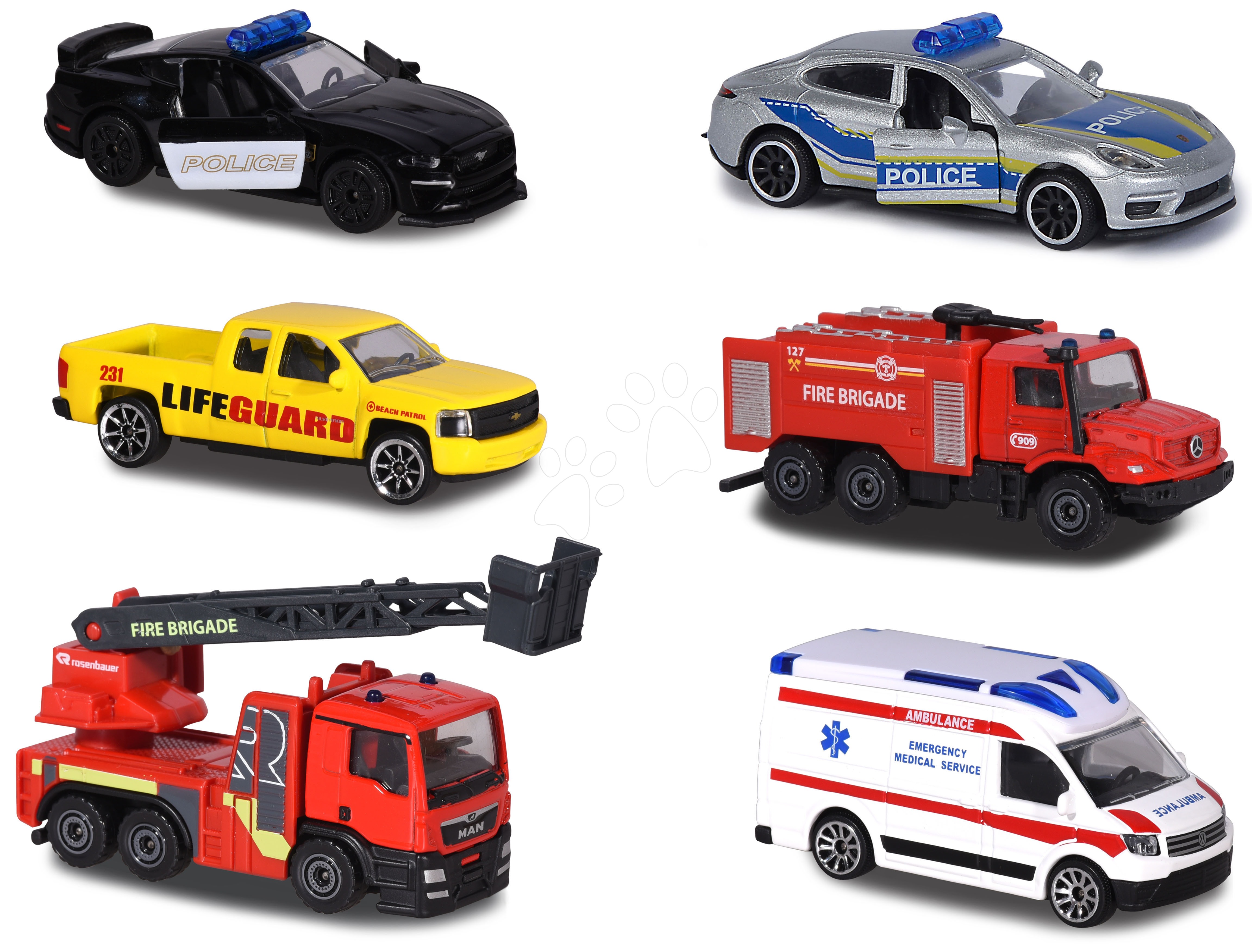 E-shop Autíčko zásahové S.O.S. Vehicles Majorette otvárateľné 7,5 cm dĺžka 6 rôznych druhov