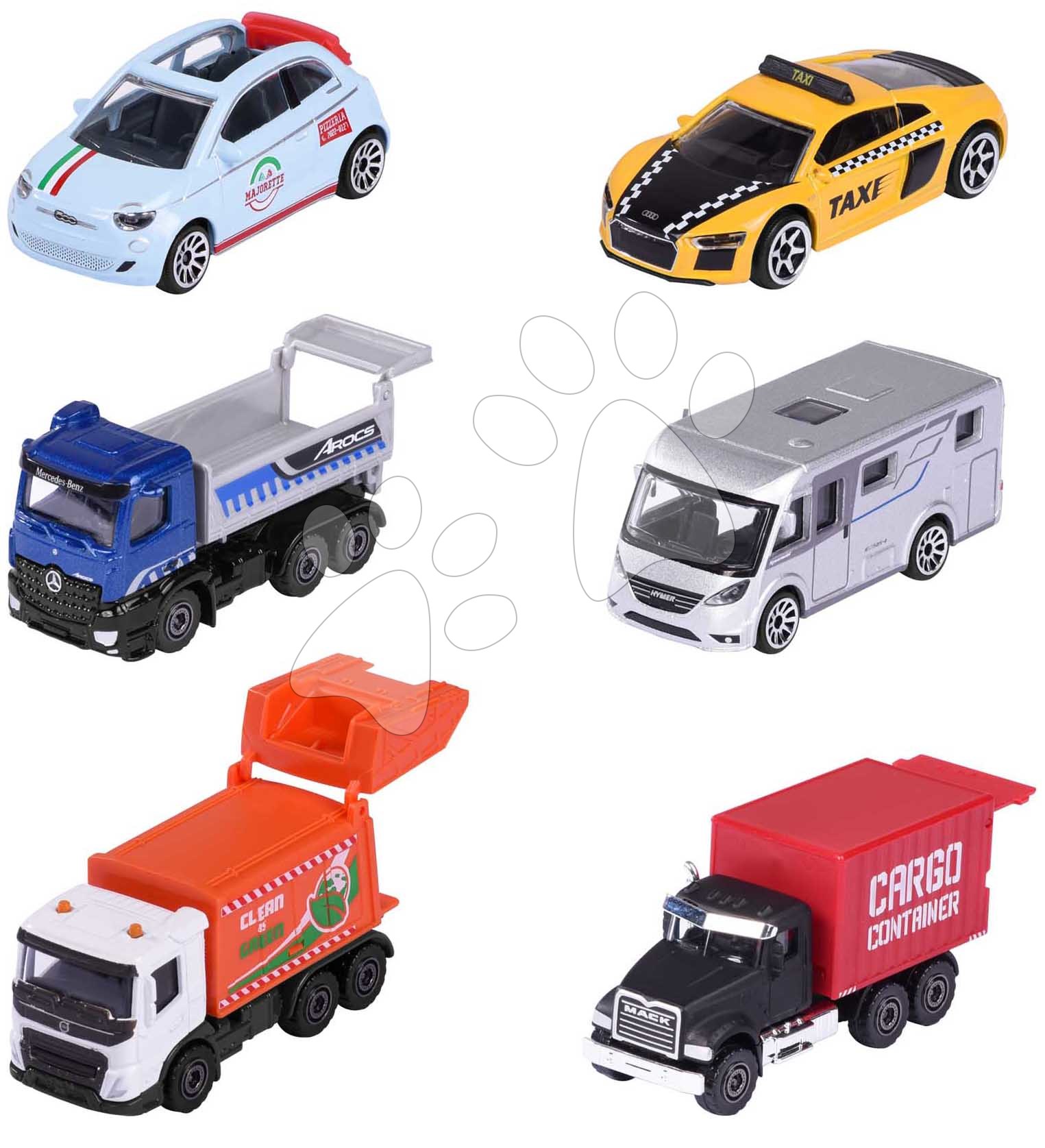 Autíčko mestské City Vehicles Majorette s pohyblivými časťami 7,5 cm dĺžka 6 rôznych druhov