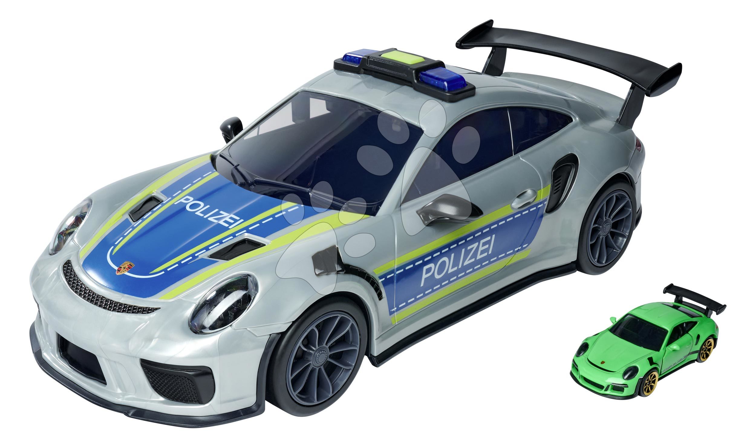 Játékautó rendőrségi dobozban Porsche 911 GT3 RS Polizei Carry Case Majorette hanggal és fénnyel 1 játékautó