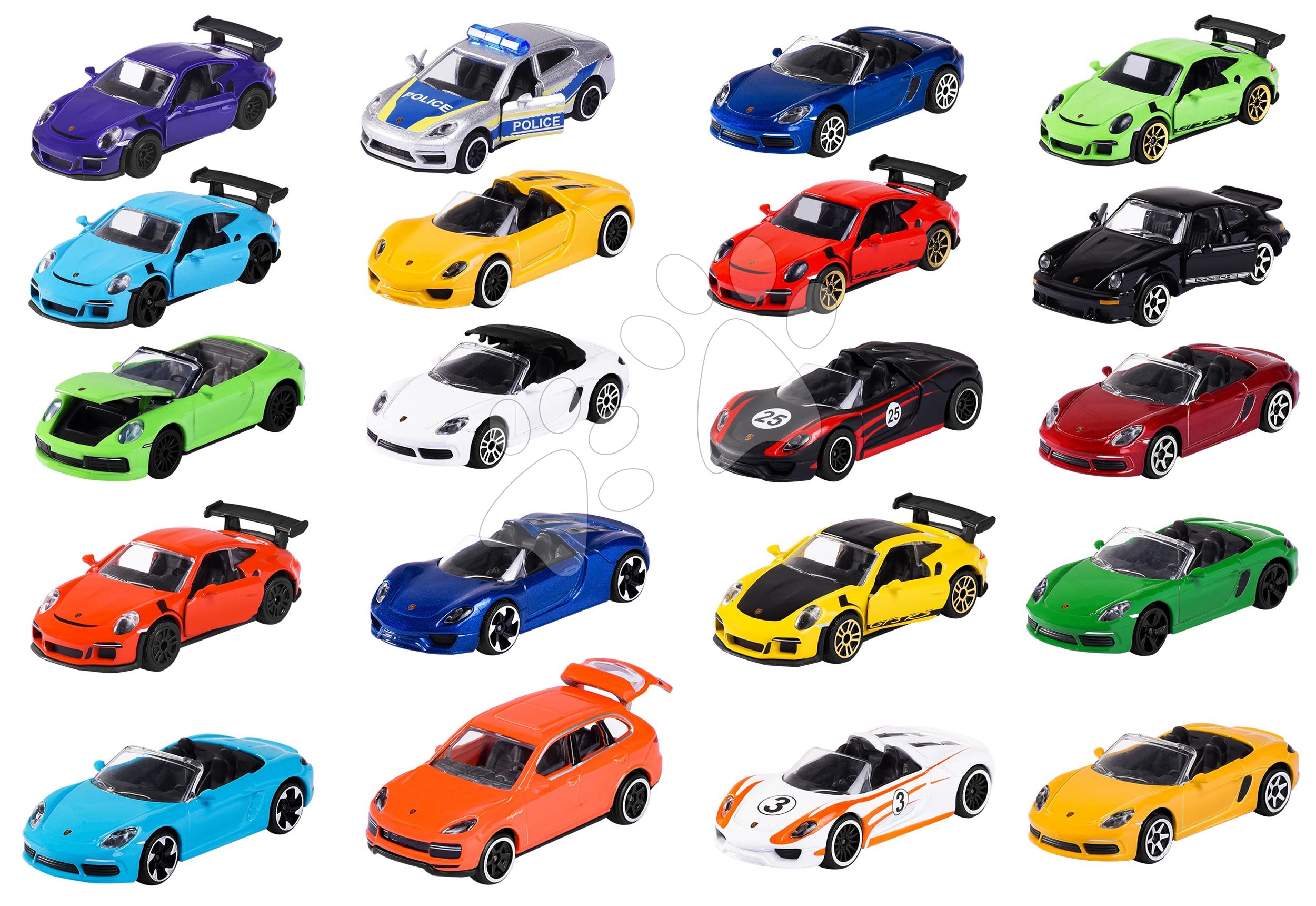 E-shop Autíčka Porsche Edition Discovery Pack Majorette kovové dĺžka 7,5 cm sada 20 druhov + 2 autíčka zdarma