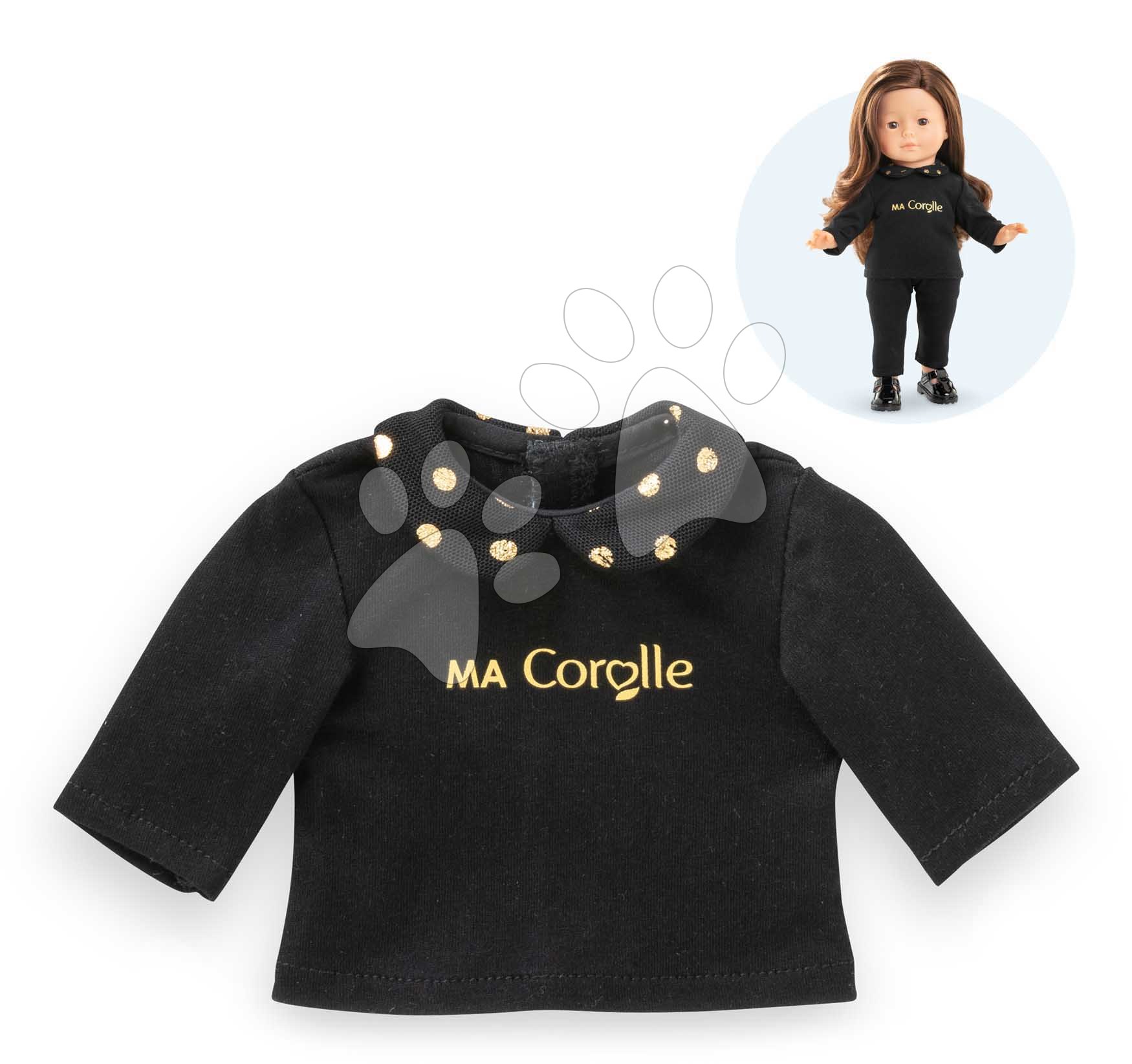 Póló játékbabára Black & Gold T-shirt Ma Corolle 36 cm babának