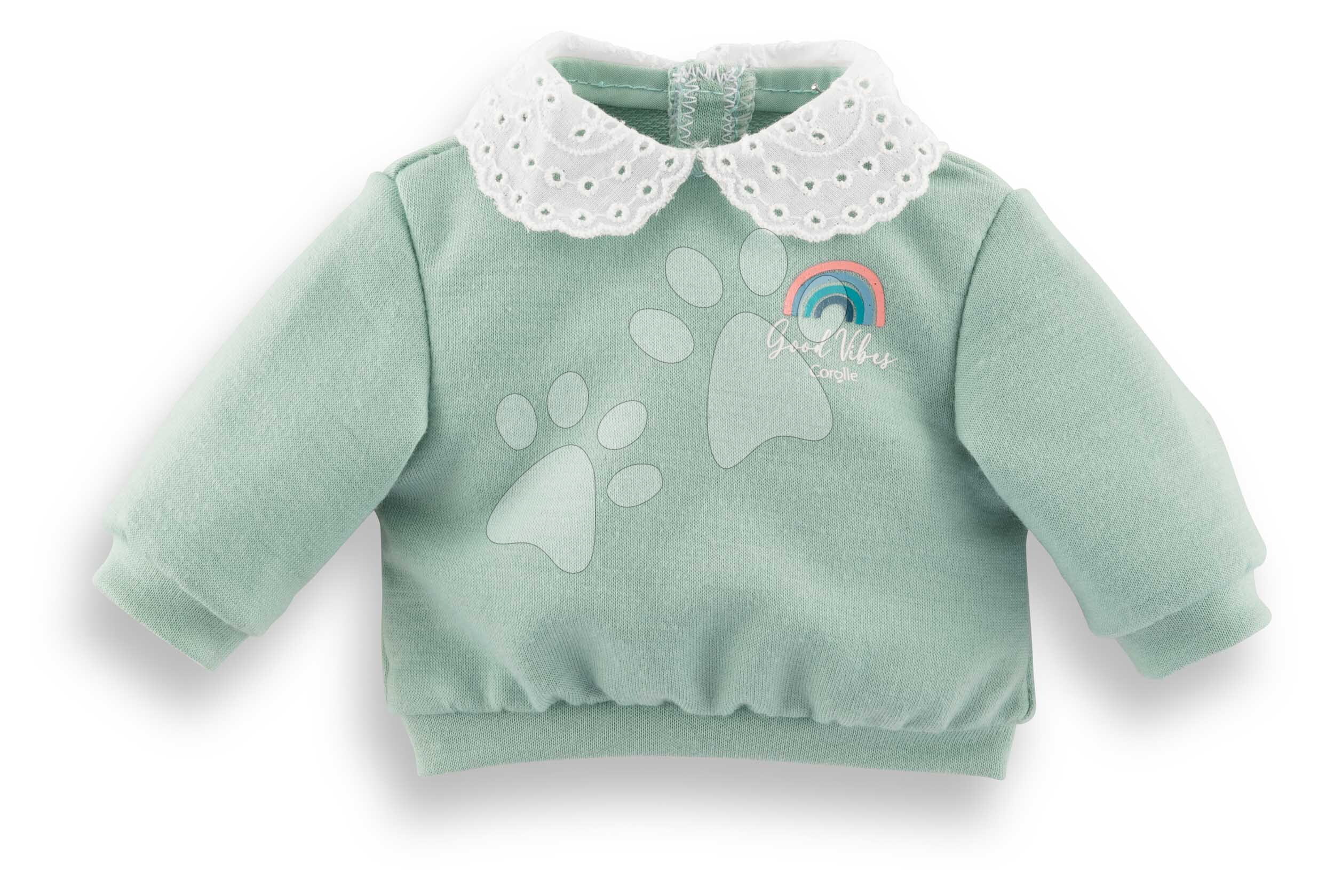 Pulcsi Sweat Ma Corolle zöld 36 cm játékbabának