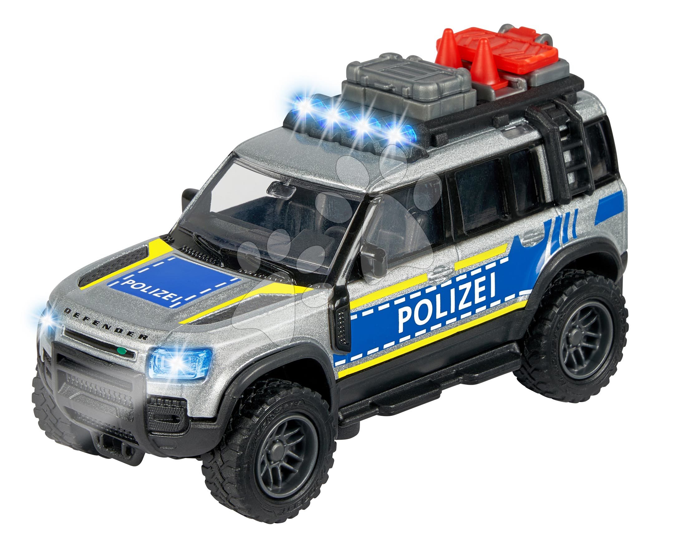 Avtomobilčki - Avtomobilček policijsko vozilo Land Rover Police Majorette z zvokom in lučko dolžina 12,5 cm