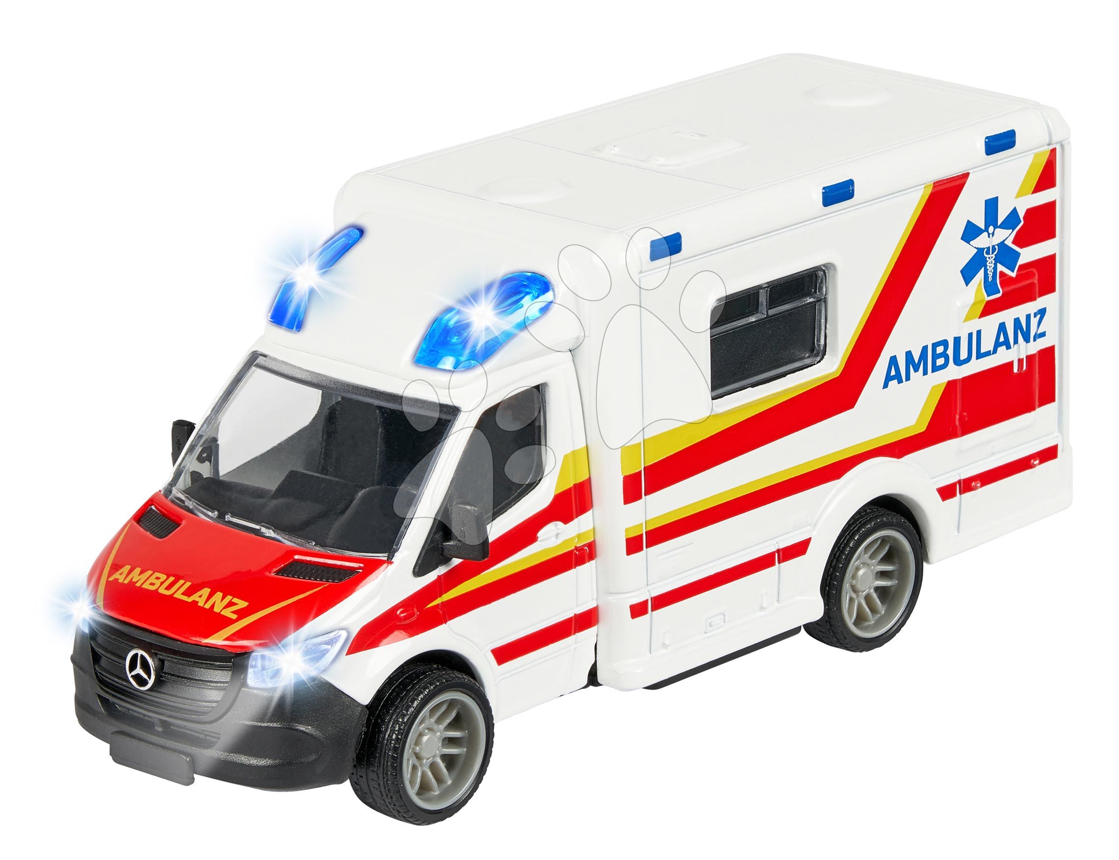 E-shop Autíčko sanitka Mercedes-Benz Sprinter Ambulance Majorette so zvukom a svetlom dĺžka 15 cm