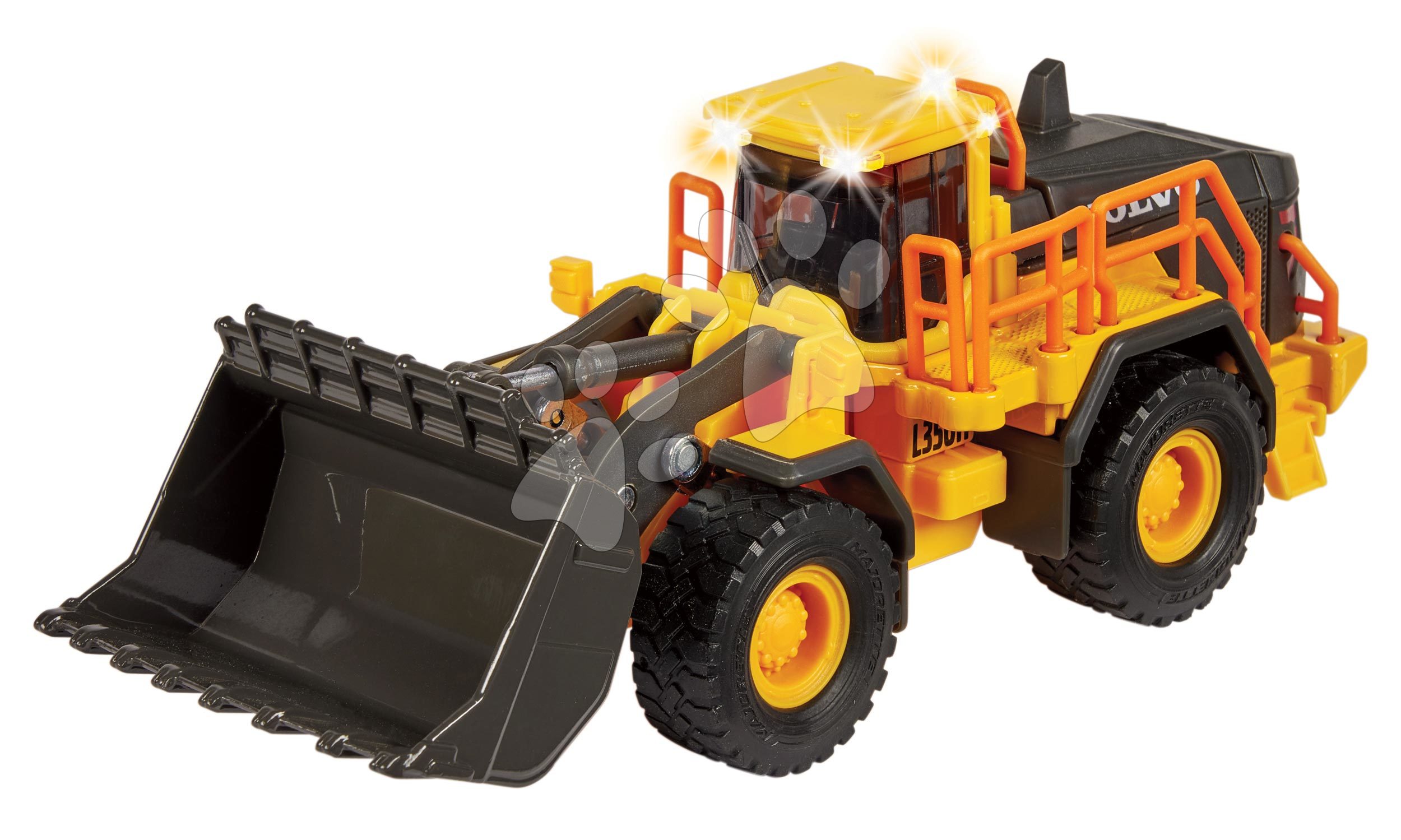 Nakladač Volvo Wheel Loader Majorette 21 cm dĺžka so zvukom a svetlom a pohyblivými časťami