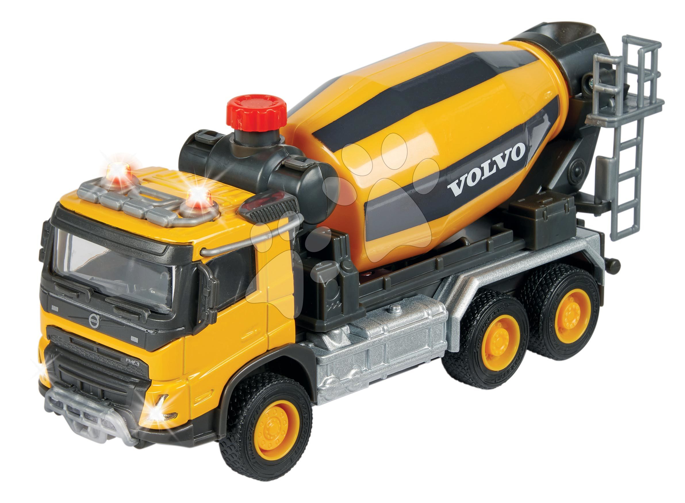 Betonkeverő autó Volvo Truck Cement Mixer Majorette hanggal és fénnyel hossza 19 cm