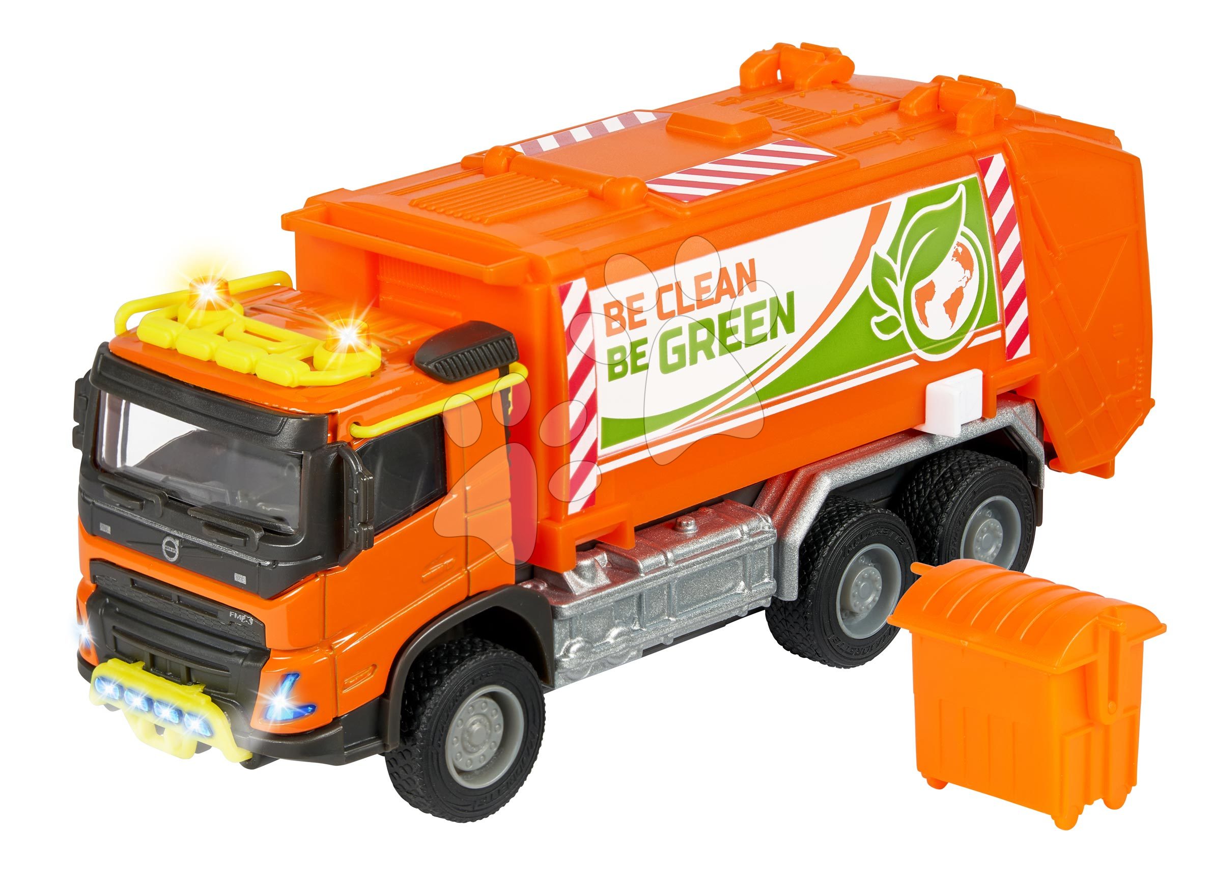 Szemeteskocsi Volvo Truck Majorette hanggal és fénnyel hossza 19 cm