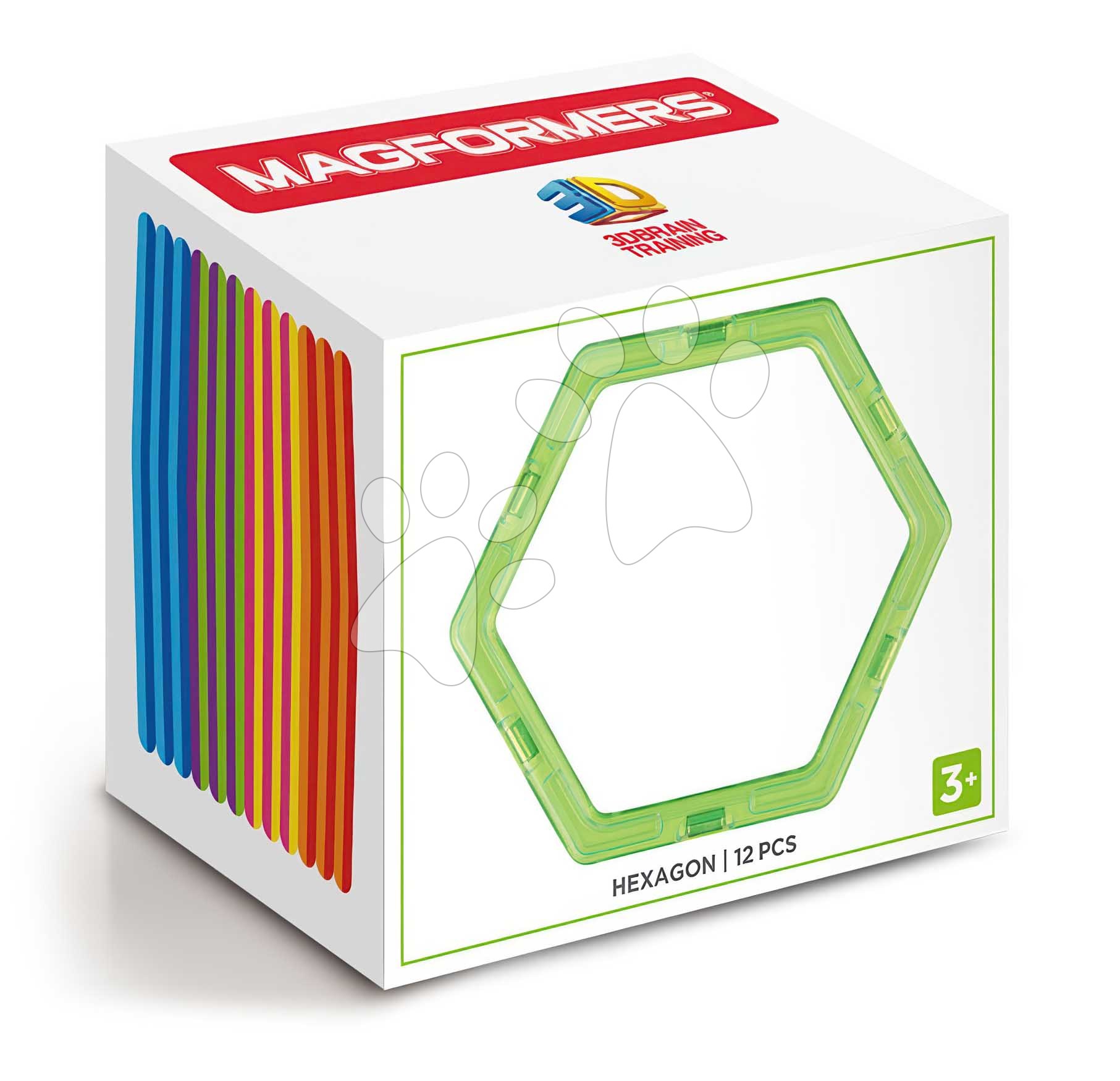 Kiegészítő mágneses építőjátékhoz Hatszög Hexagonal Set Magformers 12 részes