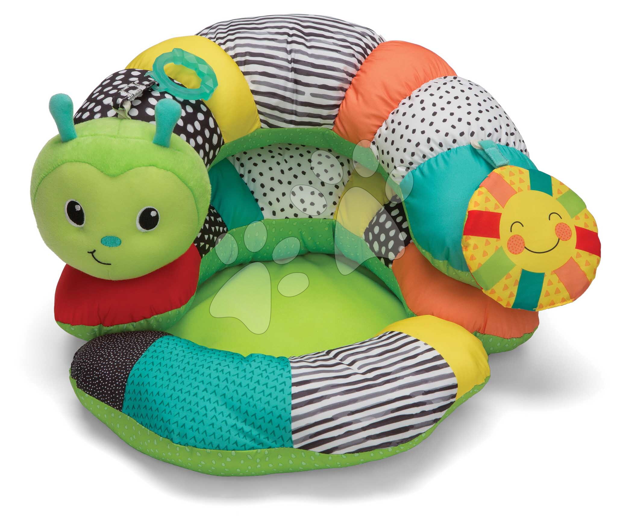 Vankúšik pre hru na brušku Húsenica Prop-A-Pillar Tummy Time & Seated Support Infantino s opierkou a odnímateľnými hračkami s hryzátkom od 0 mes