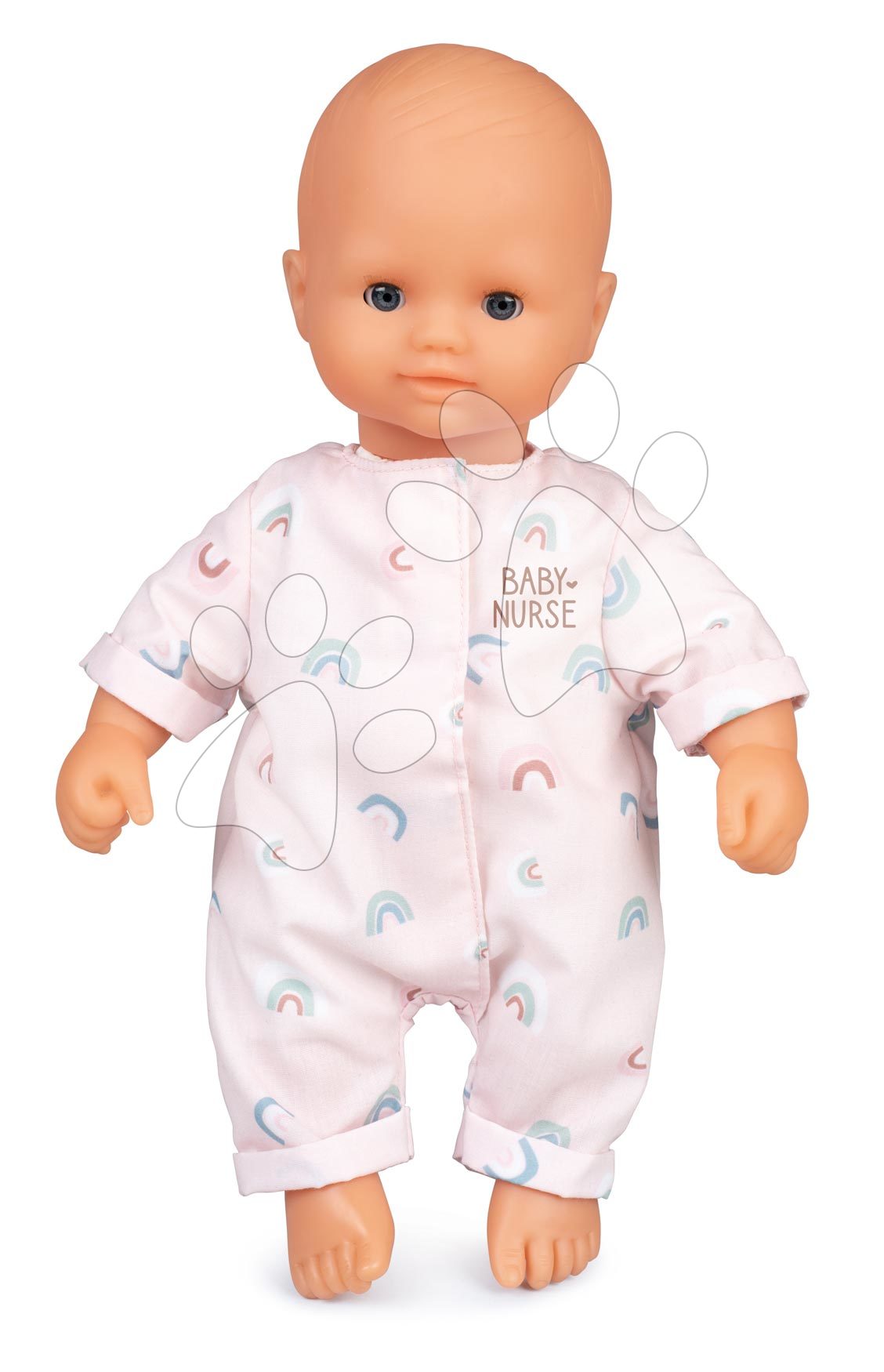 Játékbaba Natur Baby D'Amour Baby Nurse Smoby puha testű pasztell rugdalózóban 32 cm 18 hó-tól