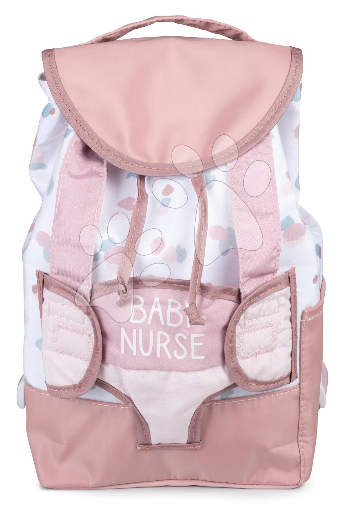 Babahordozó hátizsák Backpack Natur D'Amour Baby Nurse Smoby 42 cm játékbabának állítható vállpánttal és cumisüvegtartóval