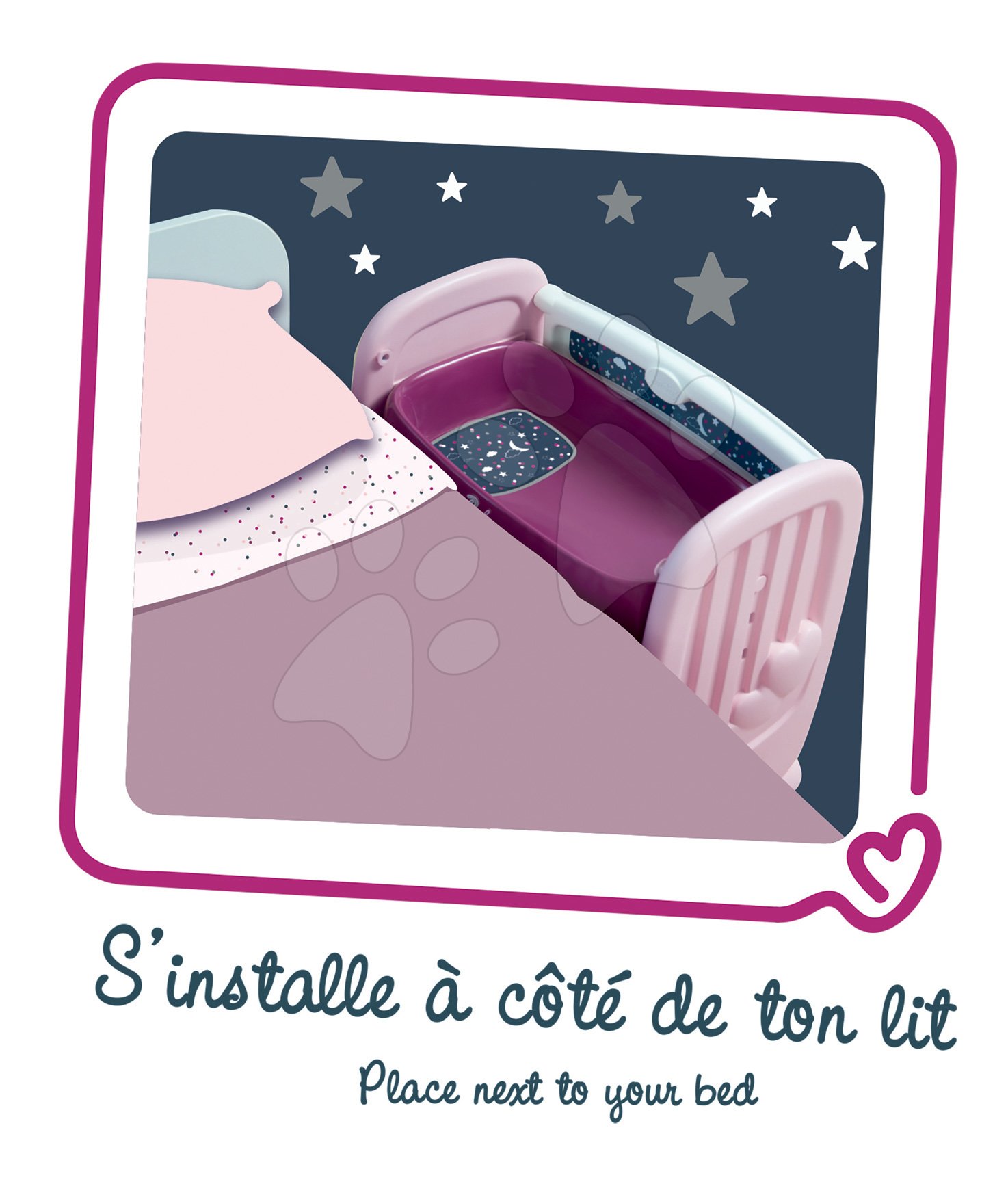 Smoby Postýlka k posteli s přebalovacím pultem Violette Baby Nurse