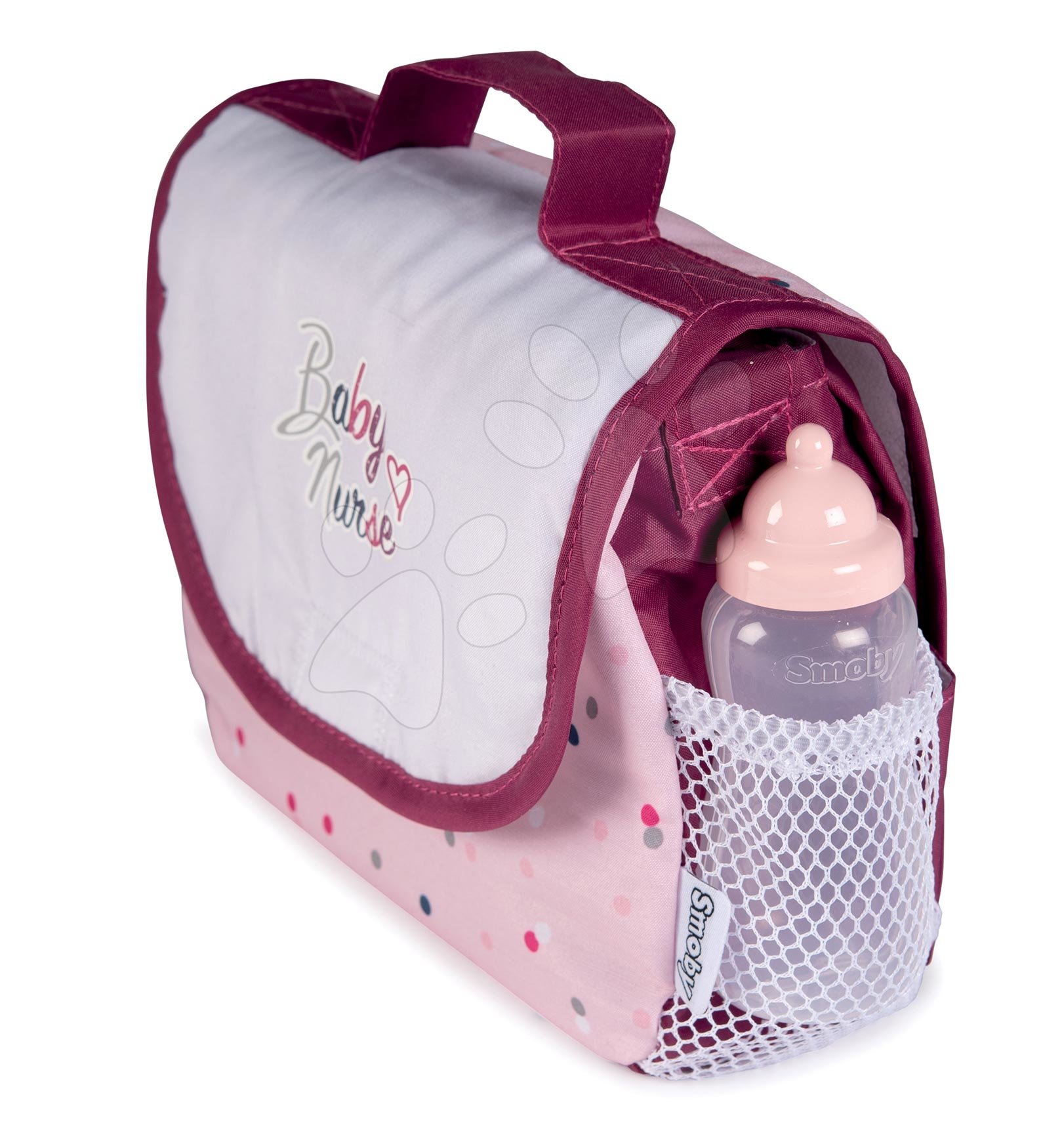 Prebaľovacia taška s pamperskou Violette Baby Nurse Smoby so 7 doplnkami s nastaviteľným ramienkom