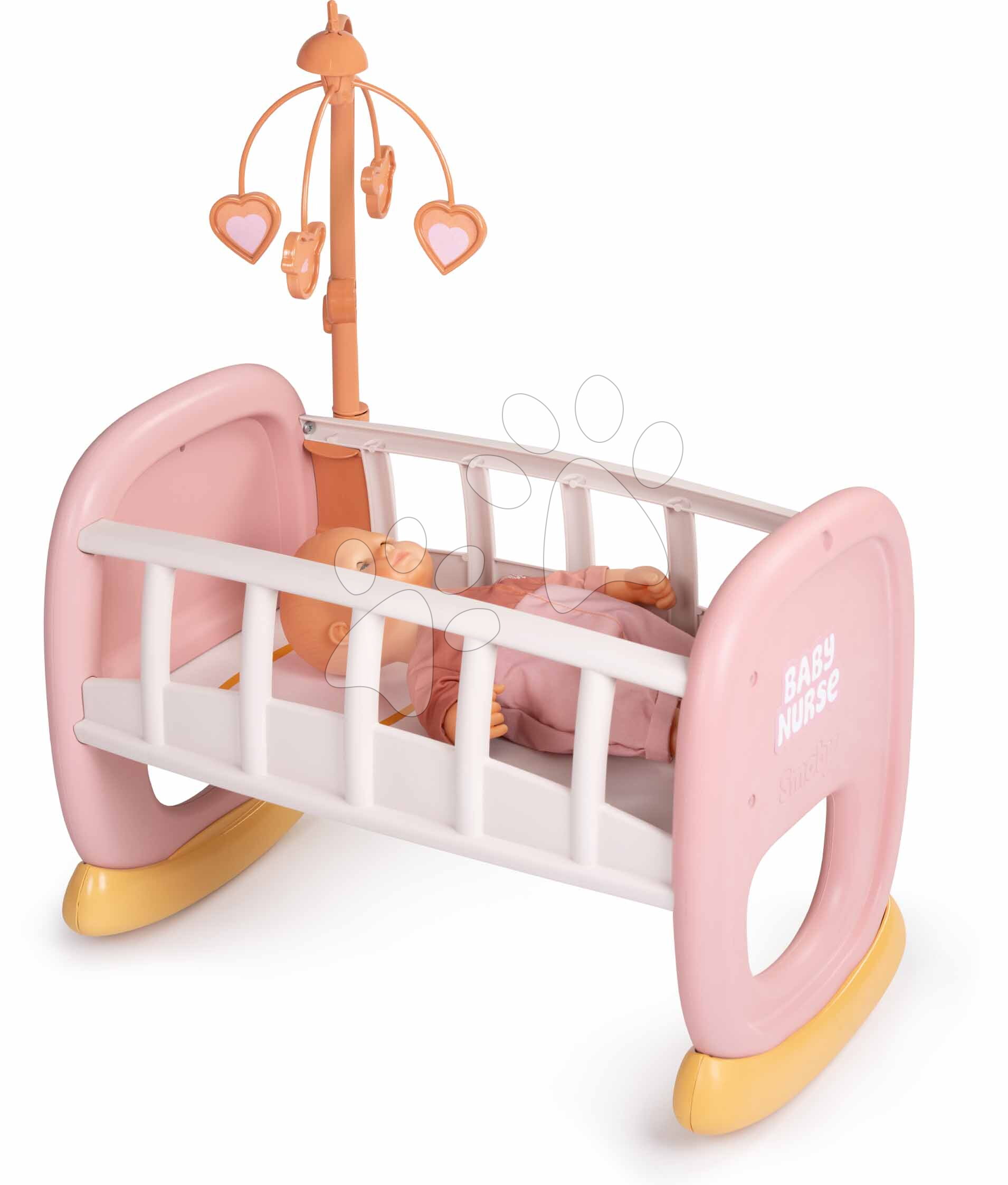 Kolíska s kolotočom Baby´s Cot Soft Baby Nurse Smoby pre 42 cm bábiku od 18 mes