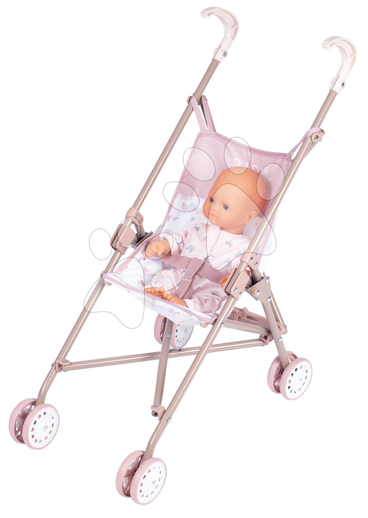 Golf babakocsi összecsukható Foldable Pushchair Natur D'Amour Baby Nurse Smoby 42 cm játékbabának tolókar magassága 58 cm 24 hó-tól