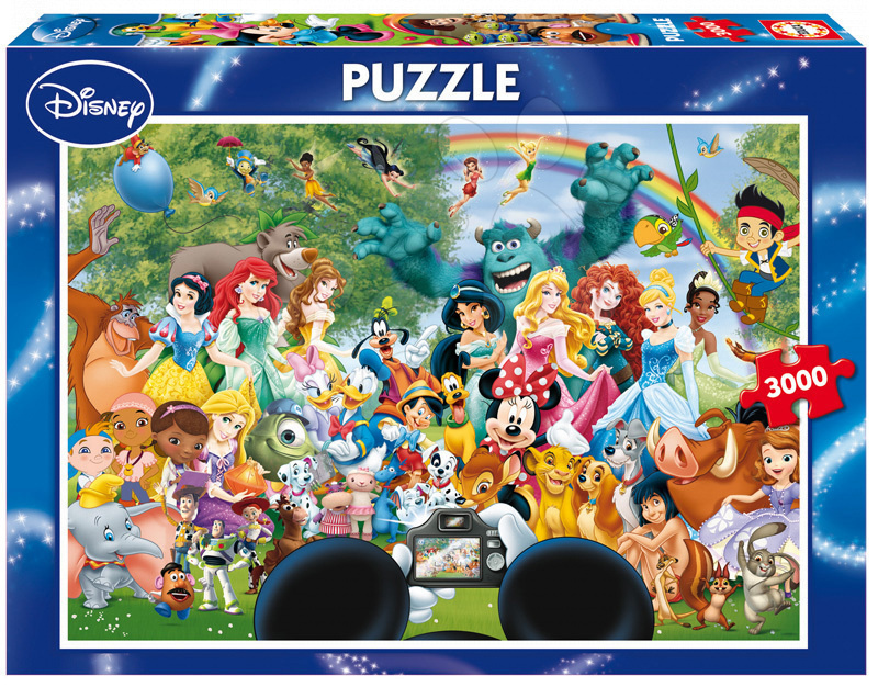 Puzzle 3000 dielne - Puzzle Disney Rodina, Úžasný svet Disney 2 Educa 3000 dielov od 15 rokov