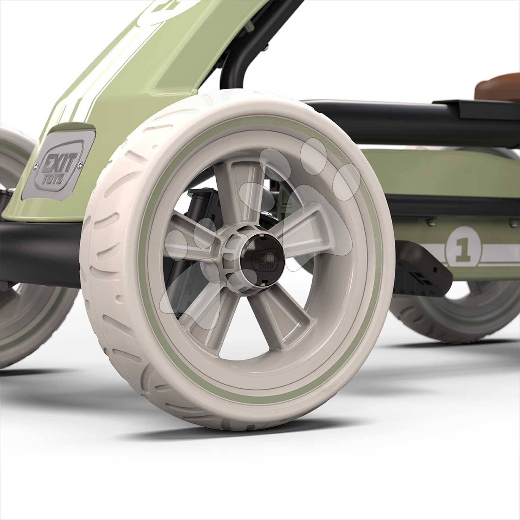 Kart cu pedale cu remorcă Go Kart Foxy Retro Green Exit Toys