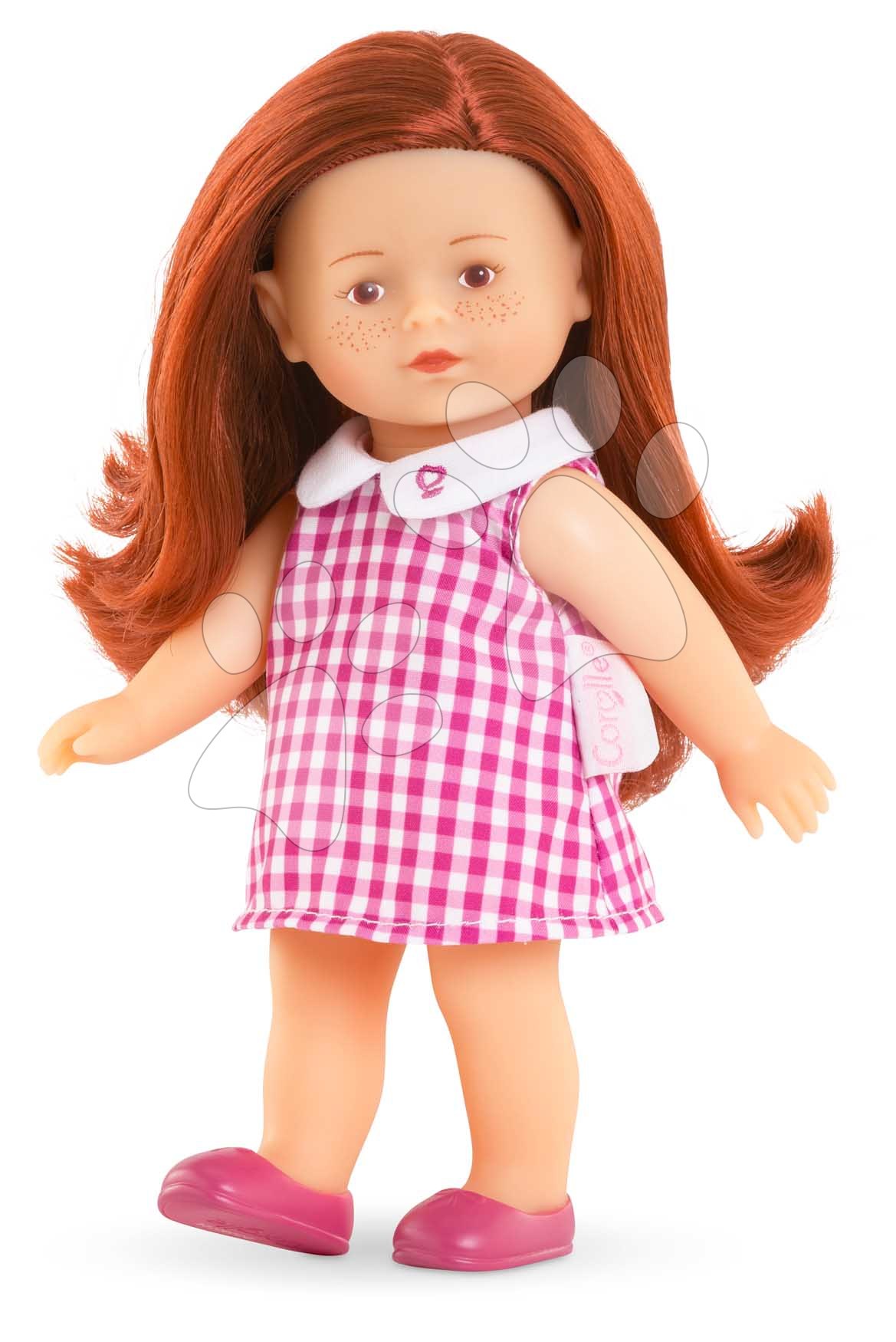 Játékbaba Mini Corolline Ruby Corolle hosszú vörös haj barna szemek és rzsaszín ruha 20 cm