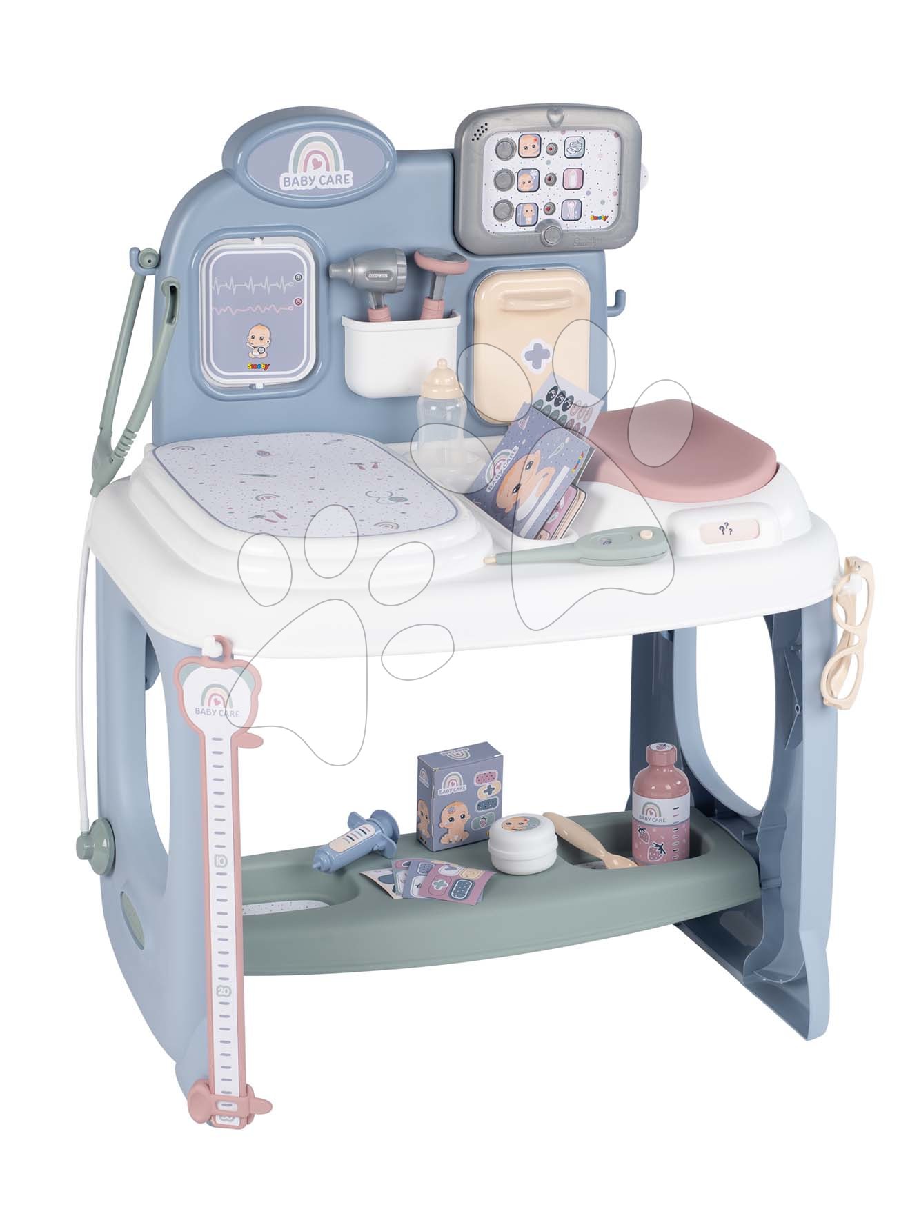 Domčeky pre bábiky - Opatrovateľské centrum Baby Care Center Smoby elektronické s 24 doplnkami so zvukom a svetlom