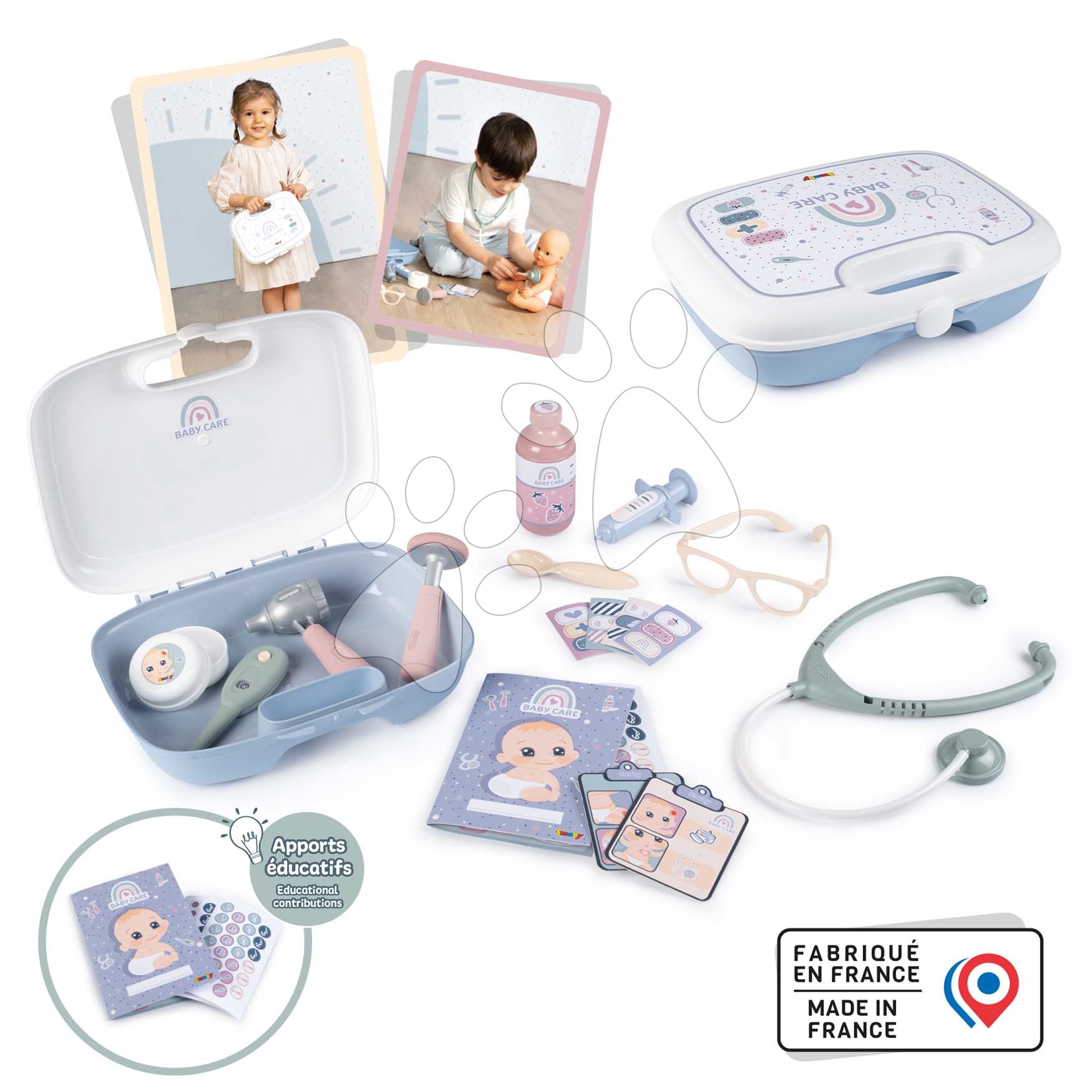 E-shop Kufrík s opatrovateľskými potrebami Baby Care Briefcase Smoby pre bábätko s 19 doplnkami